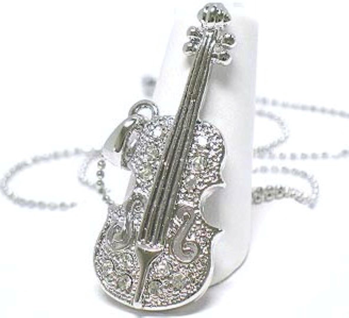 水晶小提琴项链 bl 铑音琴乐器飞翔