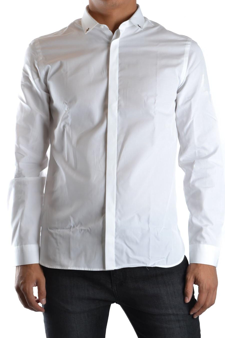 neil barrett 男人 bcm334s1203526 白色 棉 衬衫/意大利直邮【亚马逊