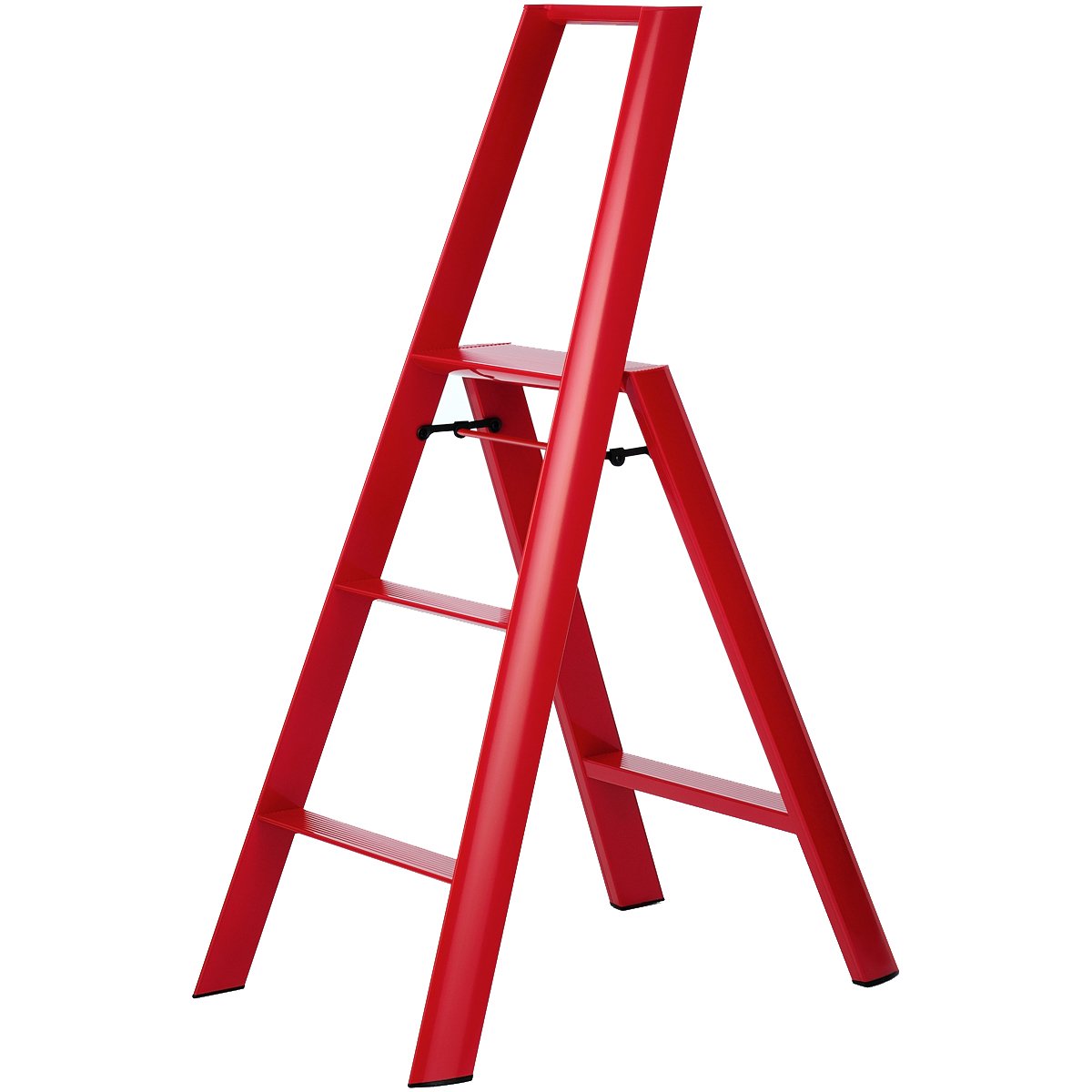 利快hasegawa长谷川双扶手三层梯子(折叠/超轻/防滑) 红(进口)(亚马逊