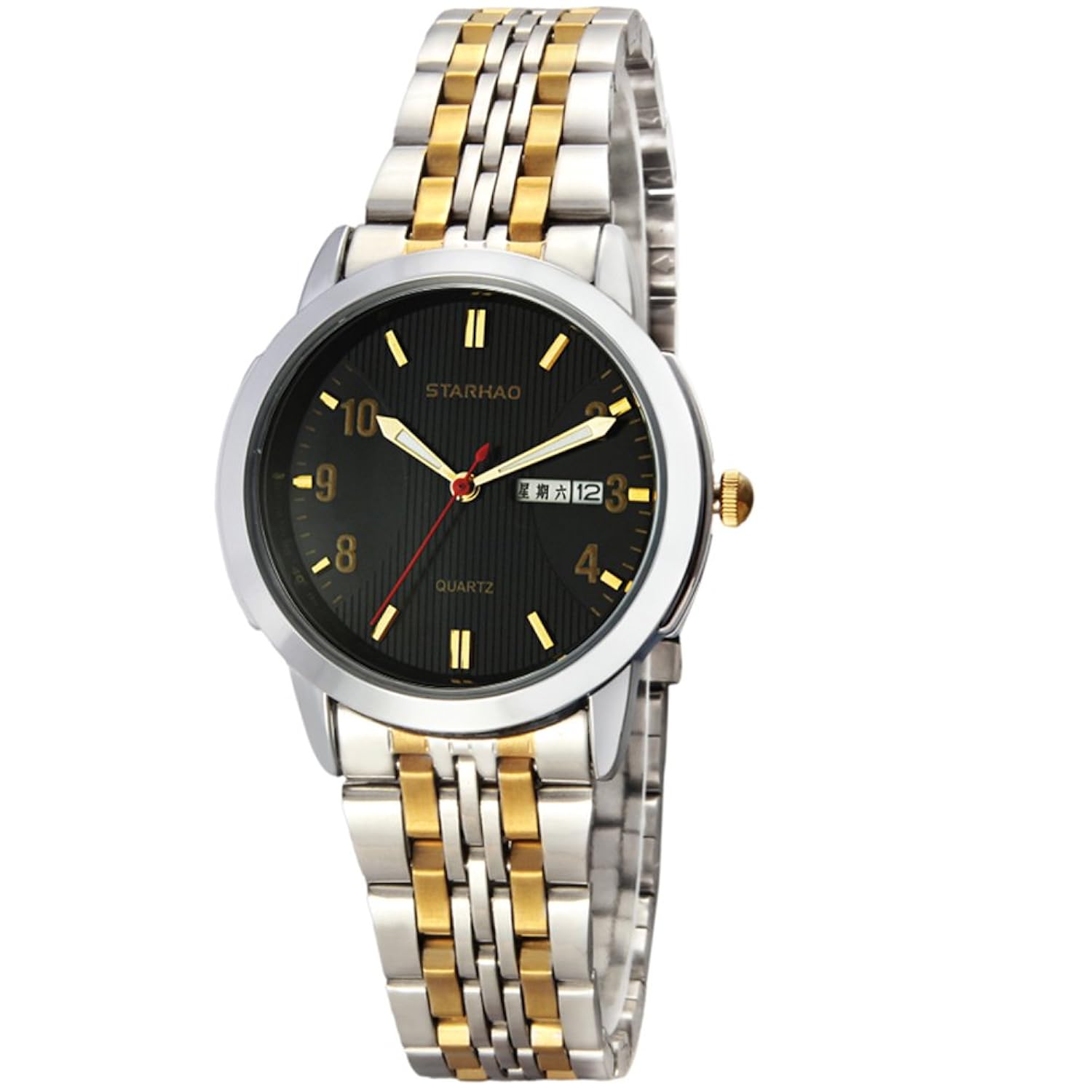 s 石英男表韩国潮流时尚钢带手表休闲复古男士手表学生情侣手表 间金