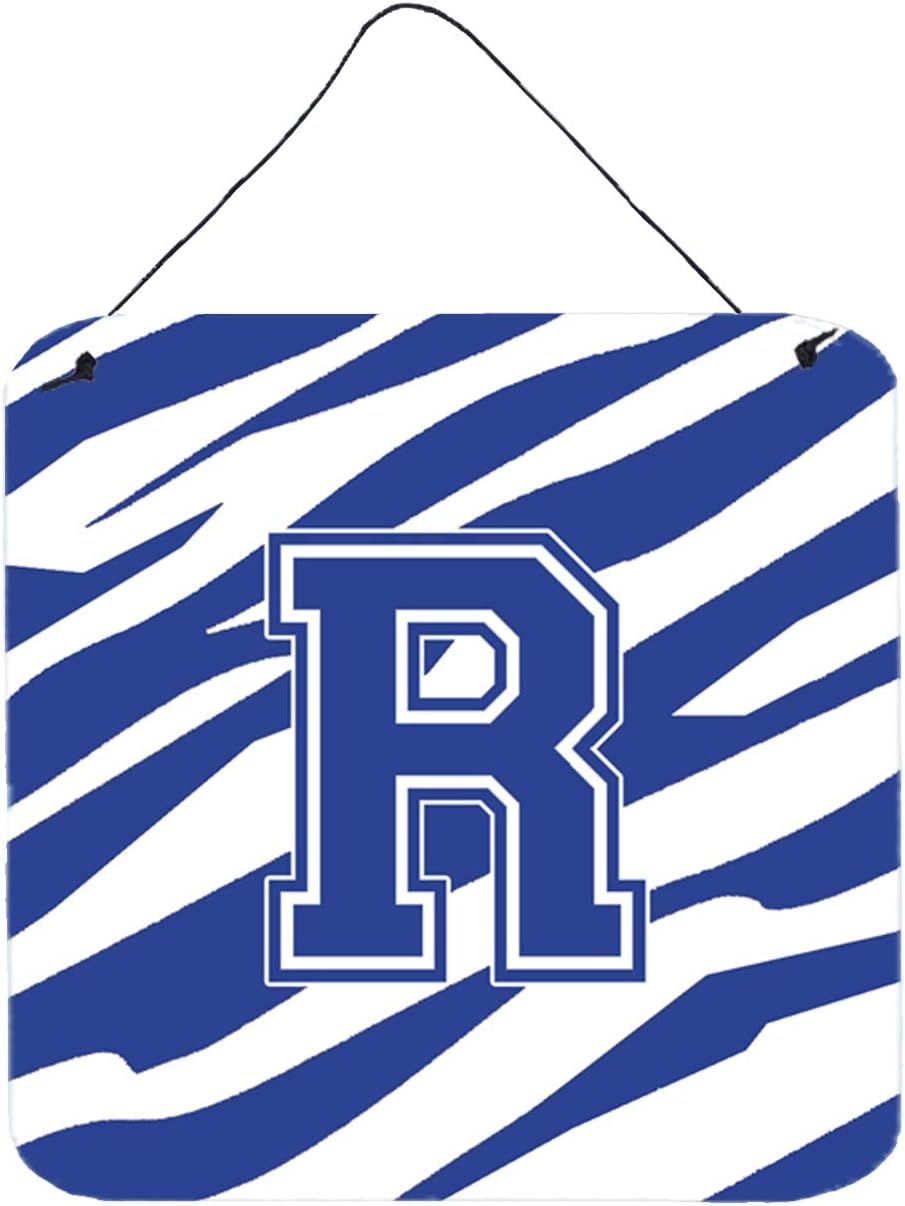 carolines treasures letter r initial tiger stripe blue and