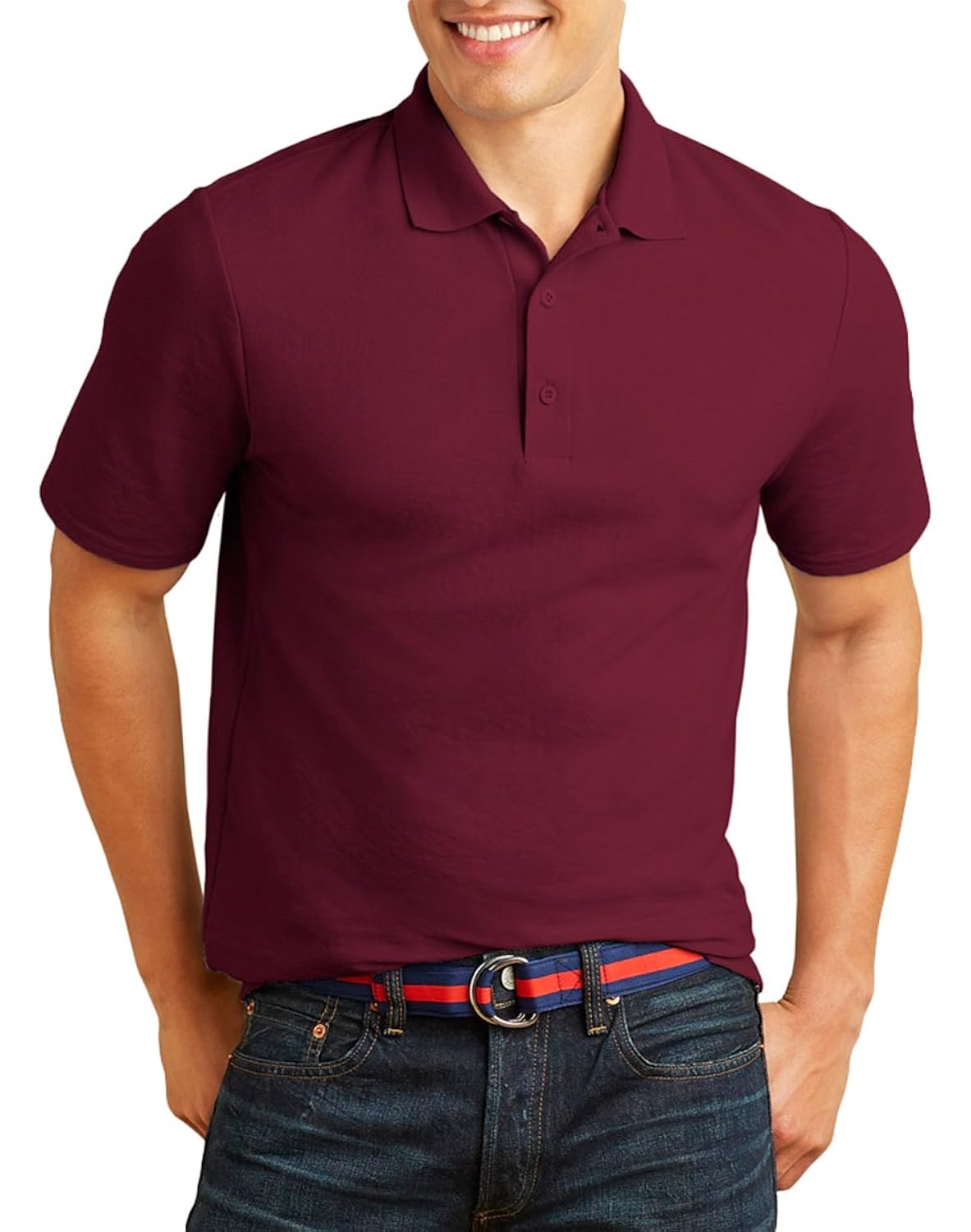gildan - dryblend double pique polo shirt - 72800-maroon-xl 【gi