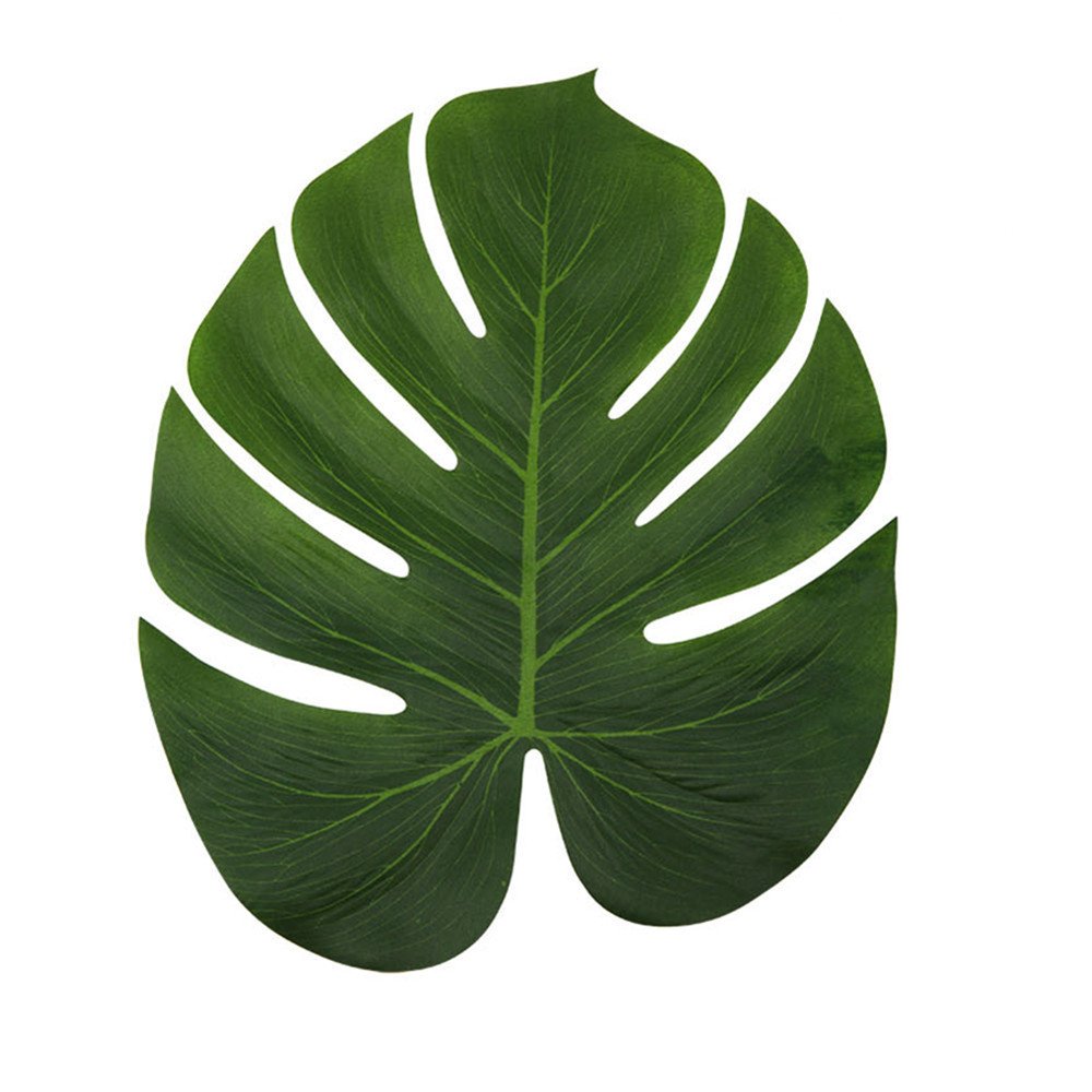 ljdj 热带叶棕榈 - 36 件套 - 人造丝织物 monstera 装饰叶子