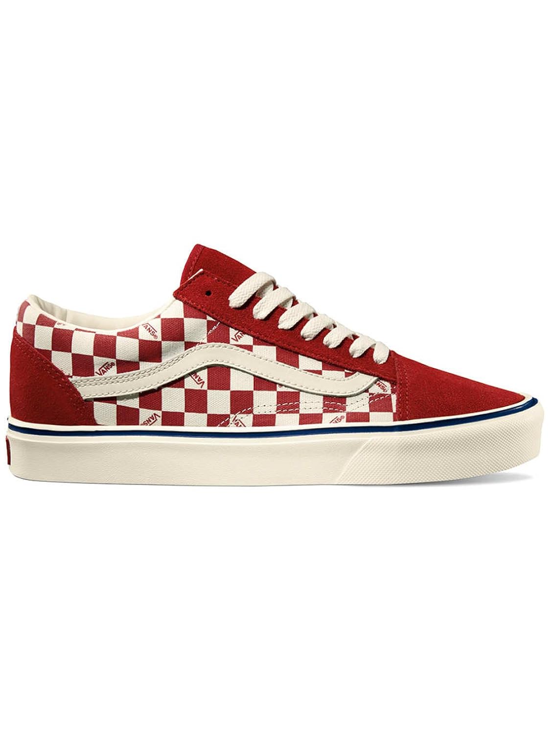 vans old skool lite 视 checkers chilli / 棉花糖男式滑冰鞋