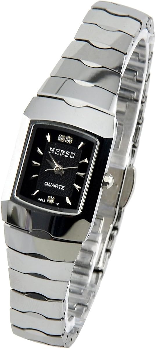 瑞士品牌 nersd 耐尔斯顿钨钢蓝宝石情侣石英女表 6013 银色