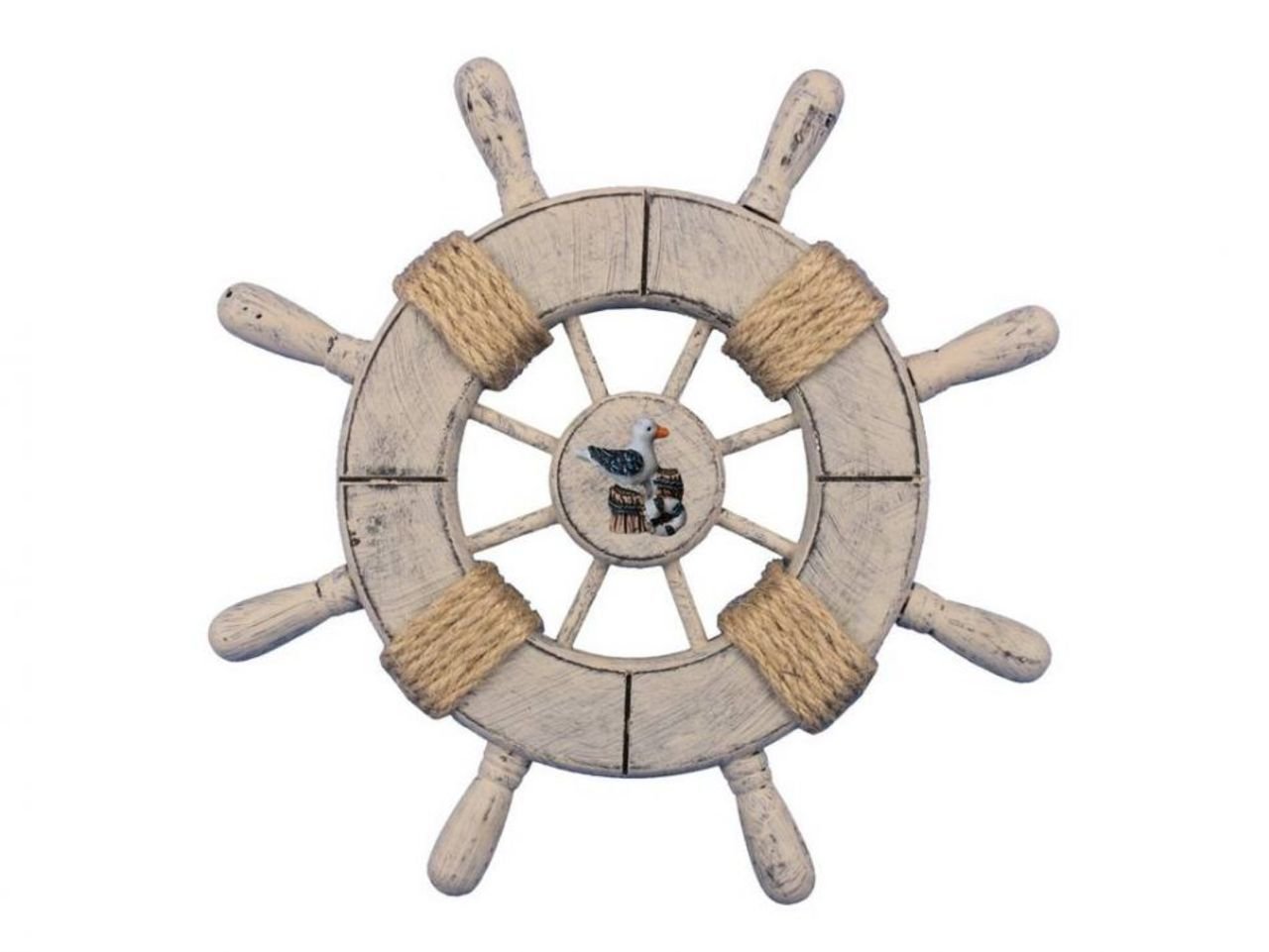 乡村风格浅蓝色和白色装饰 ship wheel 与船锚30.