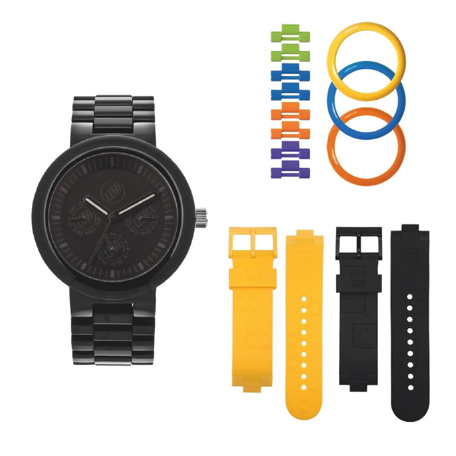 lego 747576中性款手表 analogue 石英黑色塑料表带多色表盘