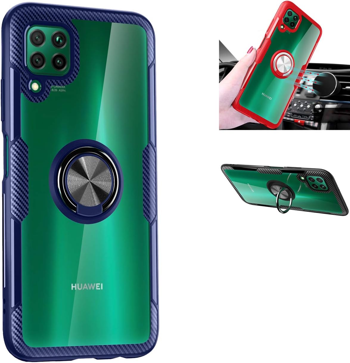 beovtk 华为 p40 lite 手机壳,360° 旋转环支架保护套,硅胶软 tpu