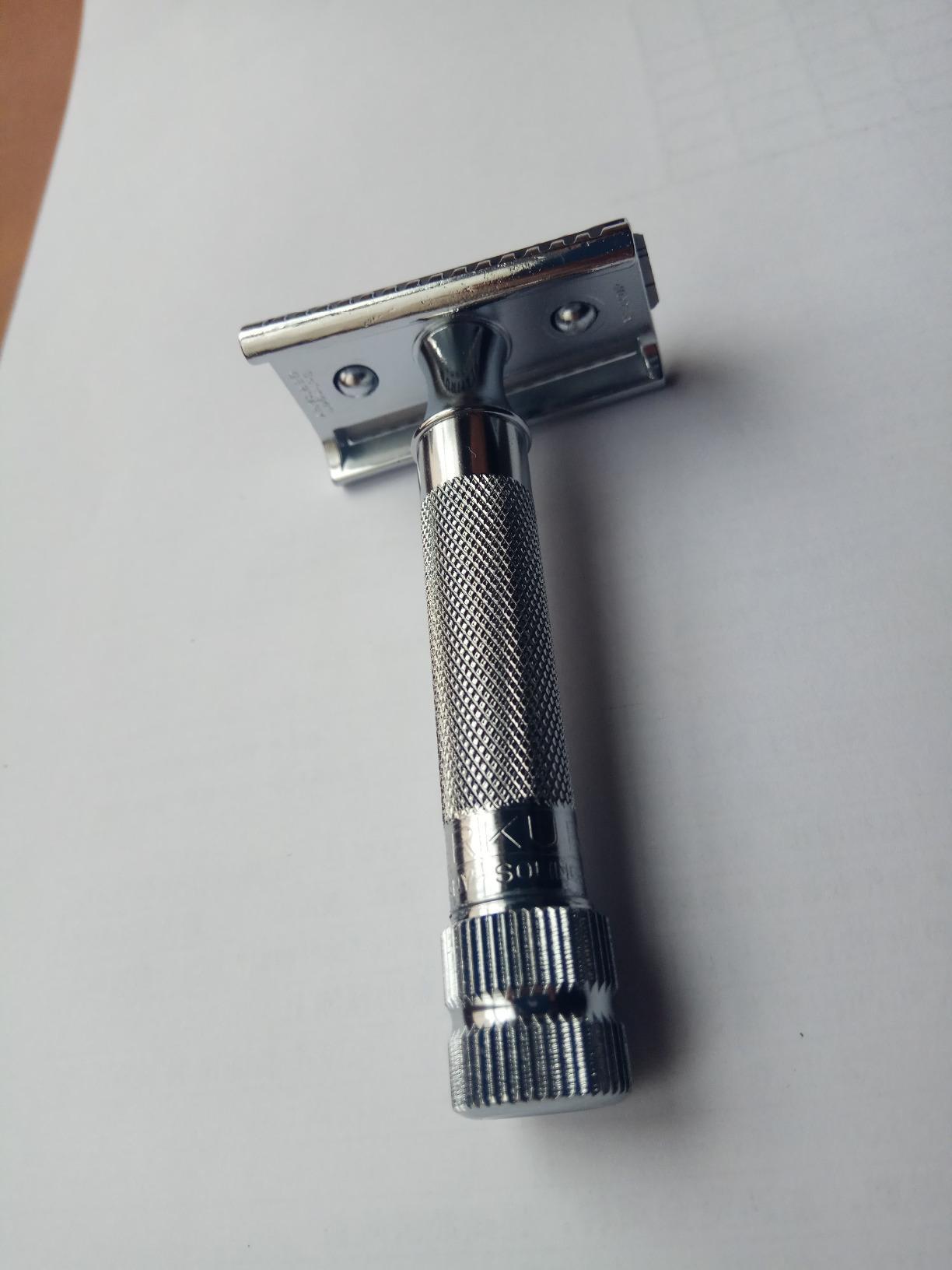 merkur-razor 安全剃须刀37 °c 镀铬带斜口杆