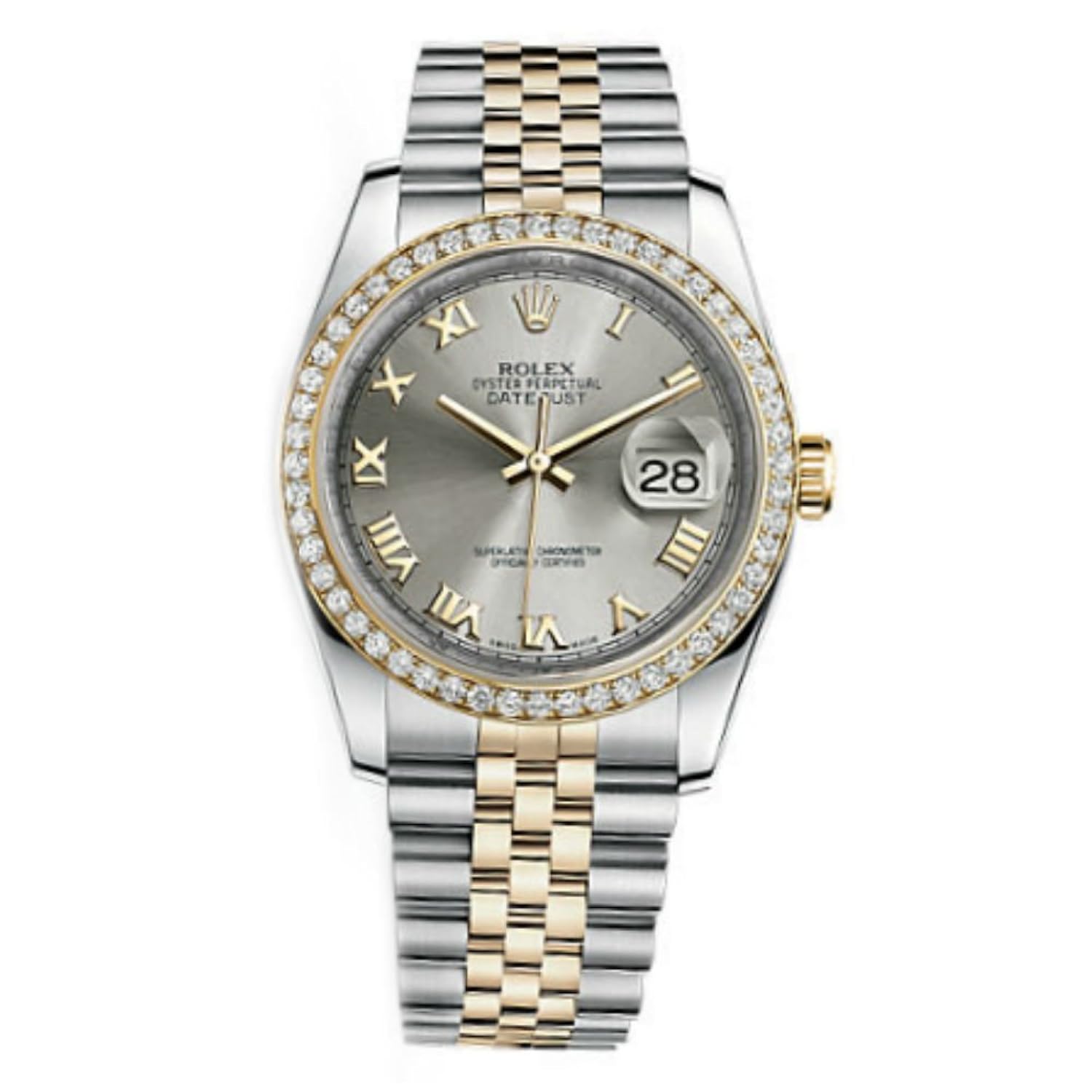 rolex datejust 36 steel yellow gold watch diamond