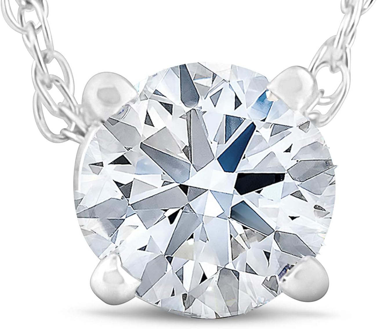 1/4 克拉钻石单粒宝石吊坠 14k 白金实验室制造 igi 认证