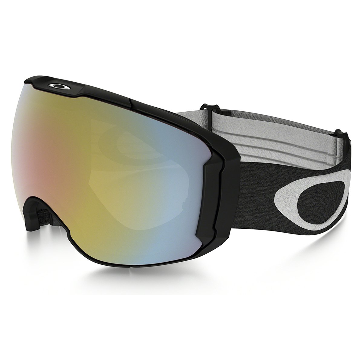 oakley 男士 airbrake xl (a) 滑雪护目镜,墨黑色,vr50 粉色铱,大号