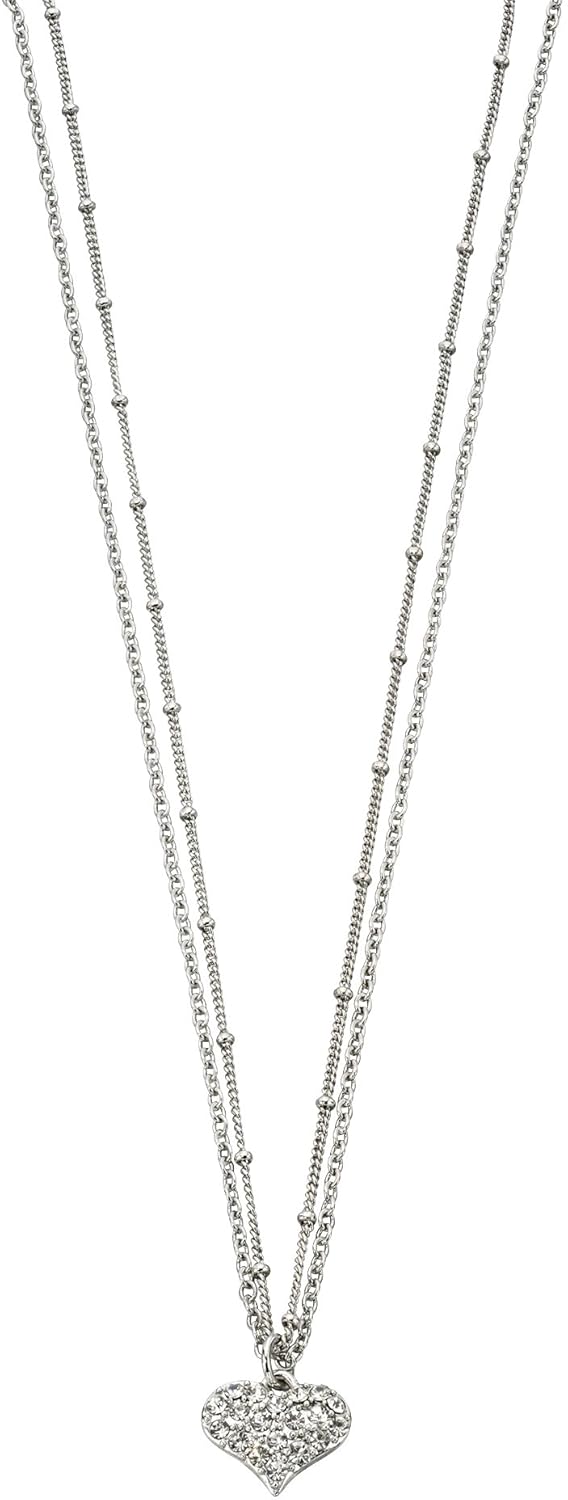 fiorelli 服装系列女式 n3330小号镶钻心形吊坠 on a 双链条长度44 cm