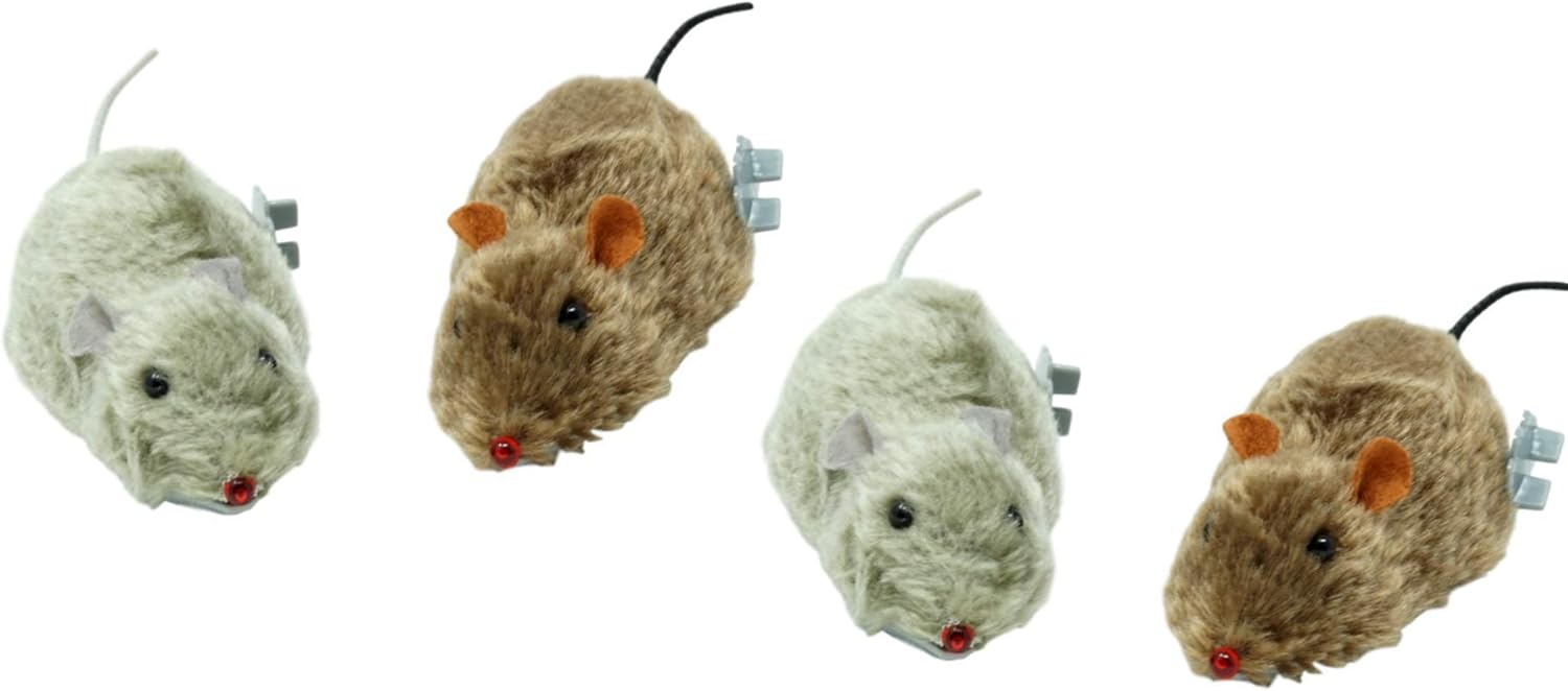 sfam 万圣节玩具老鼠发条毛绒玩具,4 只装