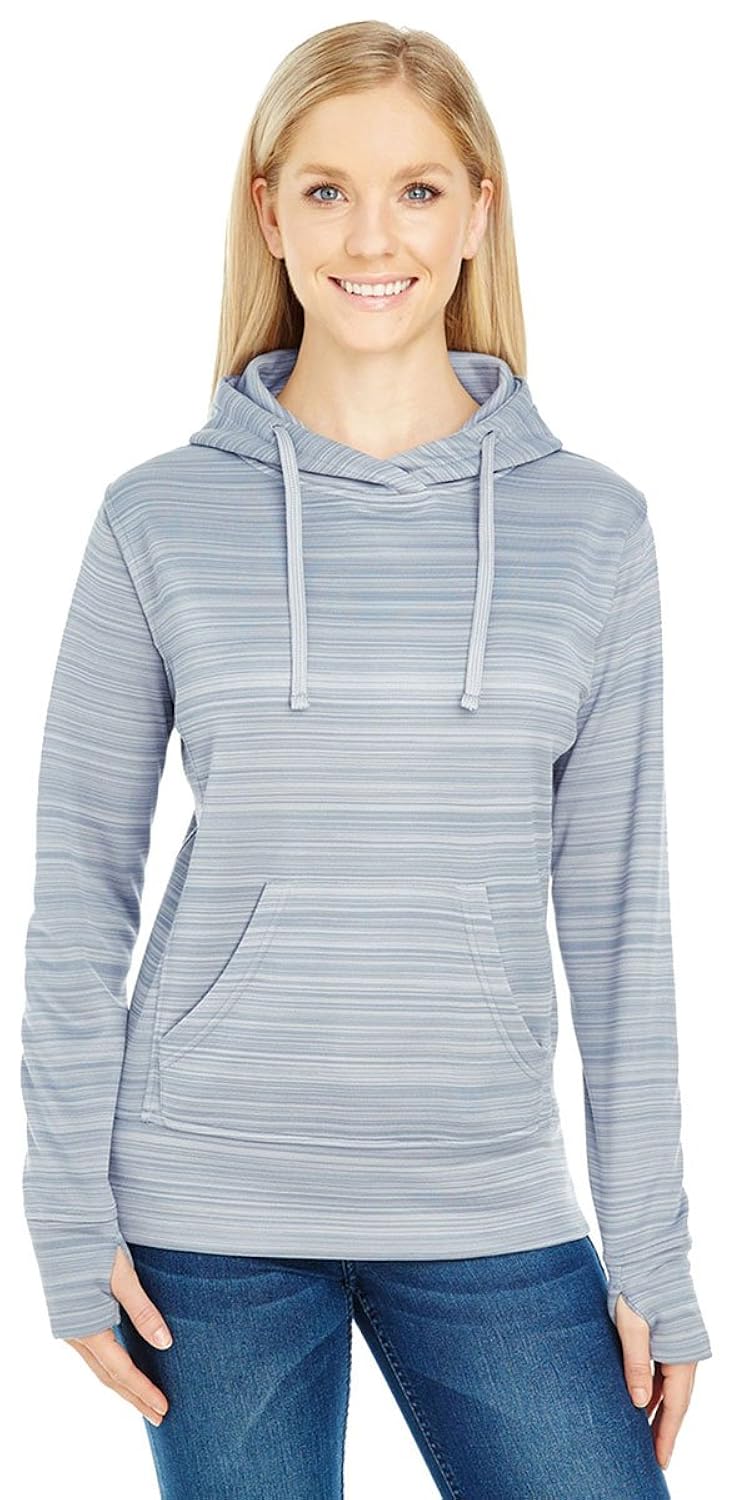 america-womens poly fleece lapover sweatshirt-8662-sm-granite