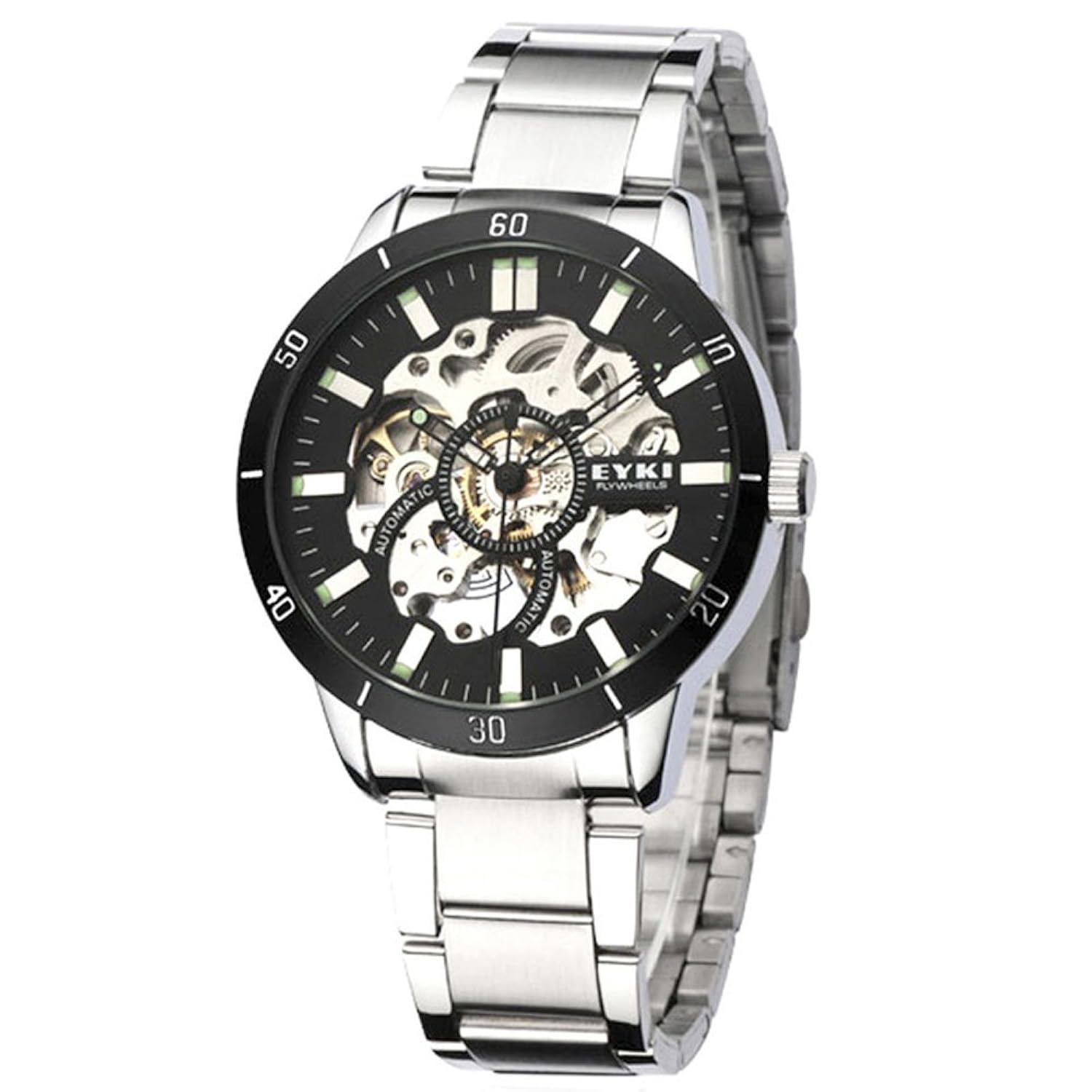 eyki 艾奇 全自动 机械表 男表 钢带 机械男手表 镂空表 8495b