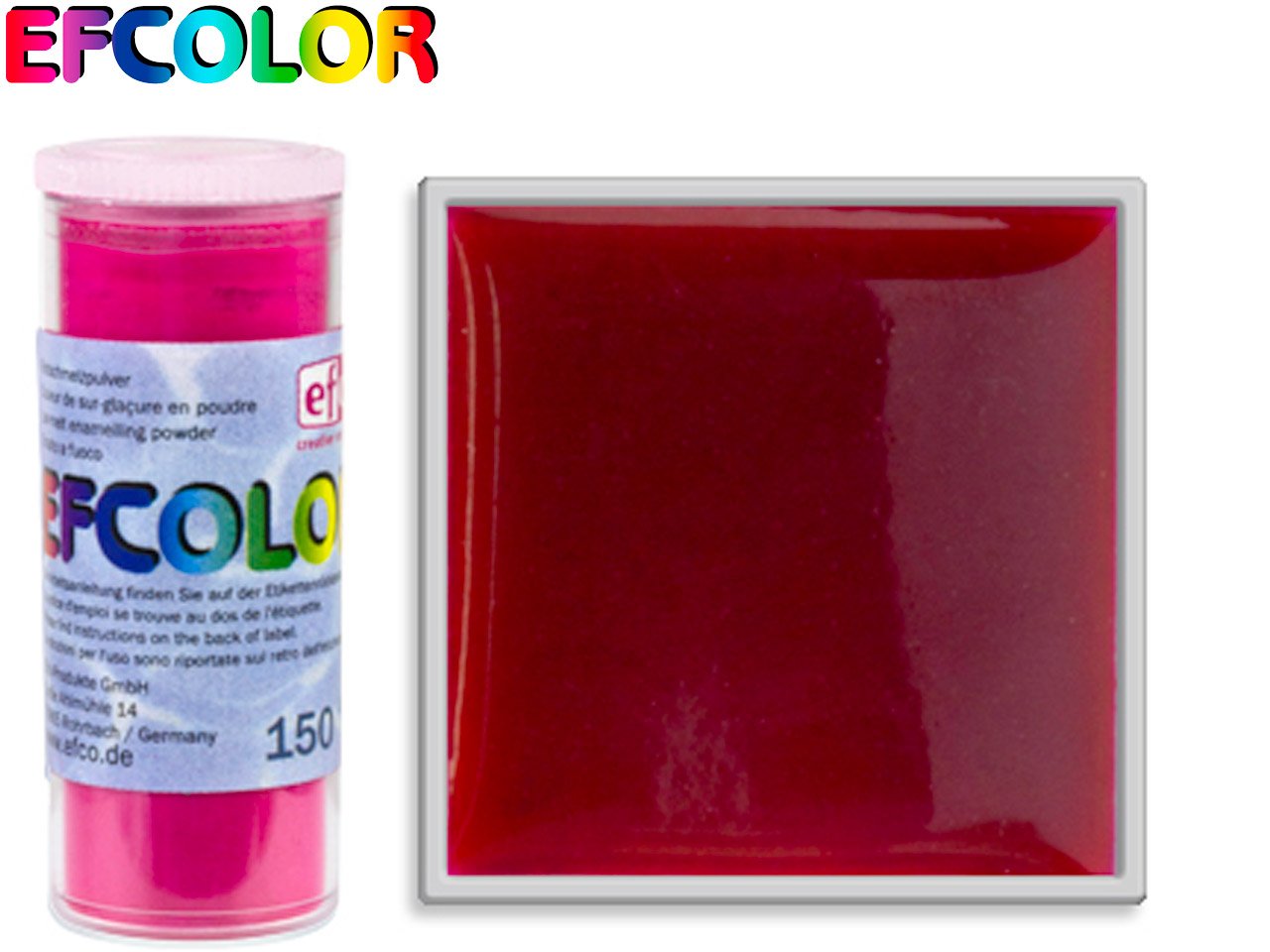 efcolor 低温度珐琅粉,树脂,红色透明,10 毫升
