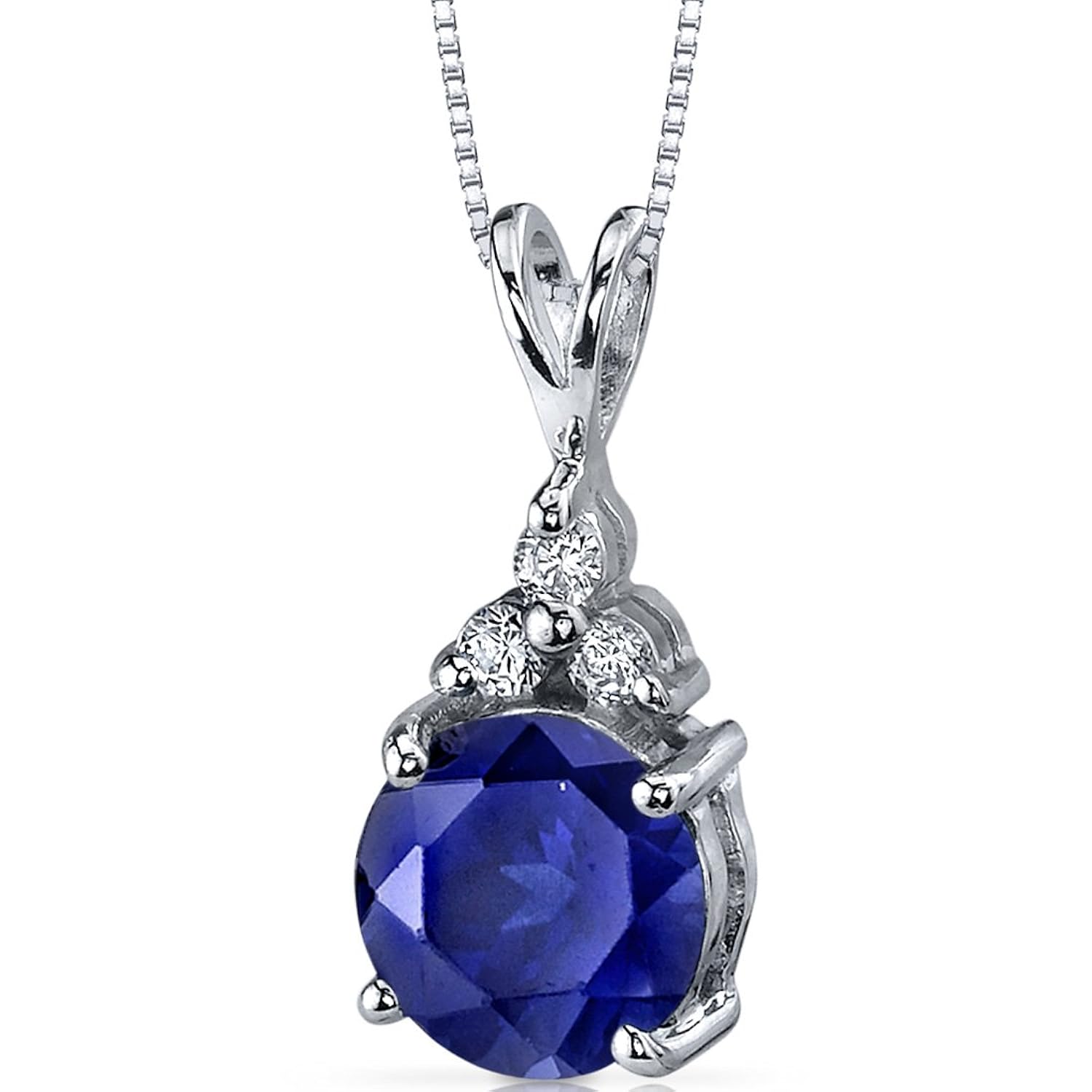 75克拉圆形纯银蓝宝石吊坠