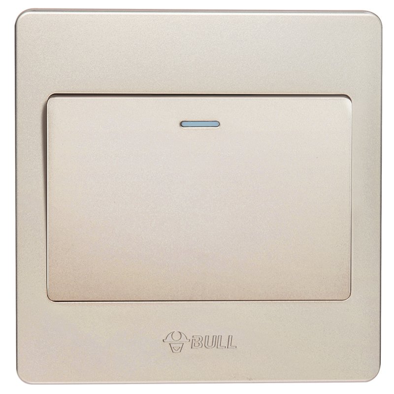 bull 公牛 家用墙壁暗装86型单开一开多控开关 金色g06k134y1-g