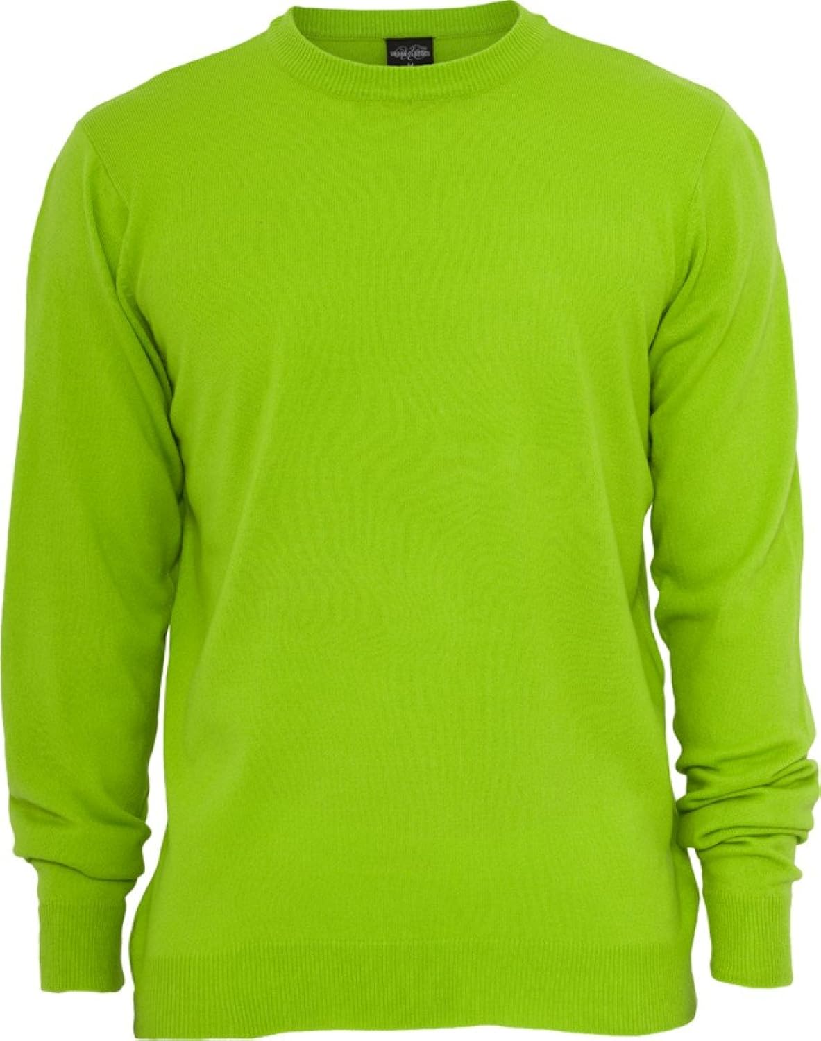 urban classics mens knitted crewneck jumper limegreen medium