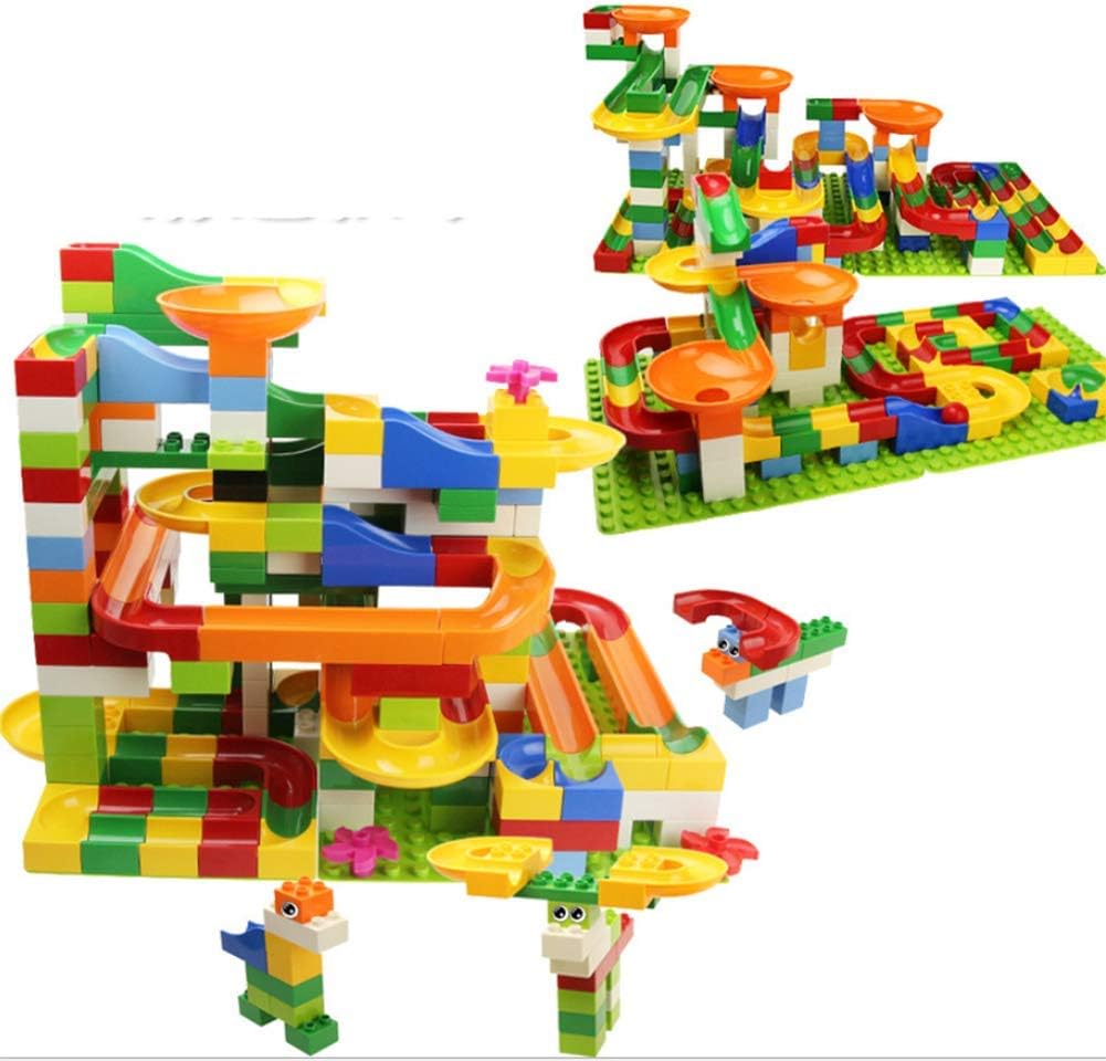 xin 大理石赛道积木建筑玩具套装儿童滚筒过山车套装 172 件