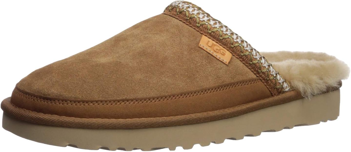 ugg australia 男士 m tasman 一脚蹬低帮拖鞋 brown (chestnut che)
