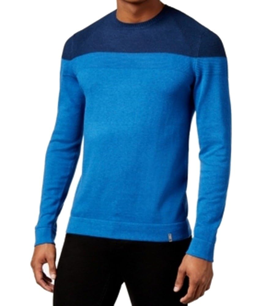 calvin klein *蓝男式拼色圆领毛衣蓝色 2xl