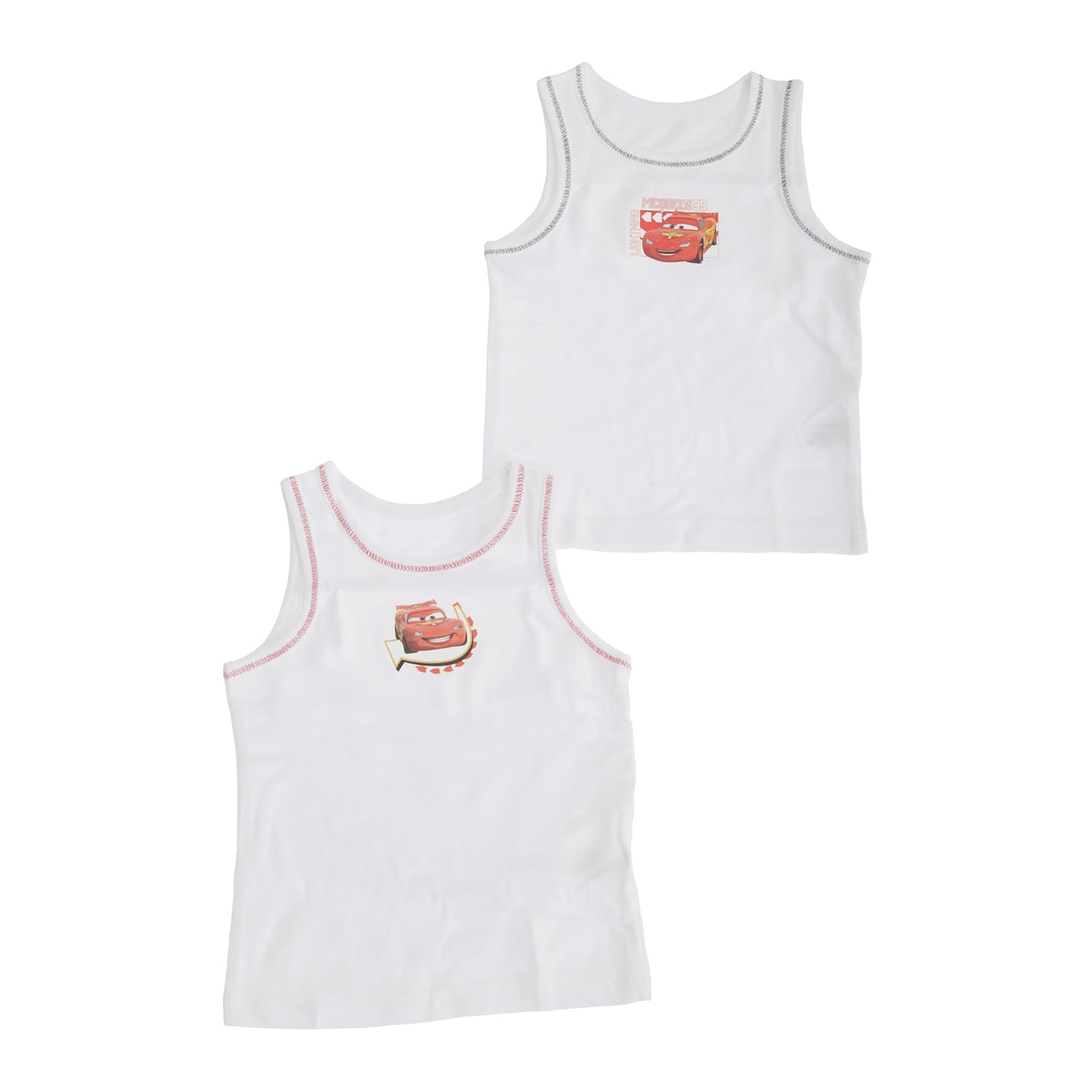 disney迪士尼卡通印花儿童男款纯棉背心(2件装) (4-5 岁) (白色) 【di