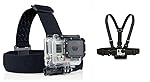 ProGear 成人尺寸可调节头部和胸罩 WIth J-挂钩安装适用于 GoPro 体育活动摄像机 1-6 HERO Session HERO+