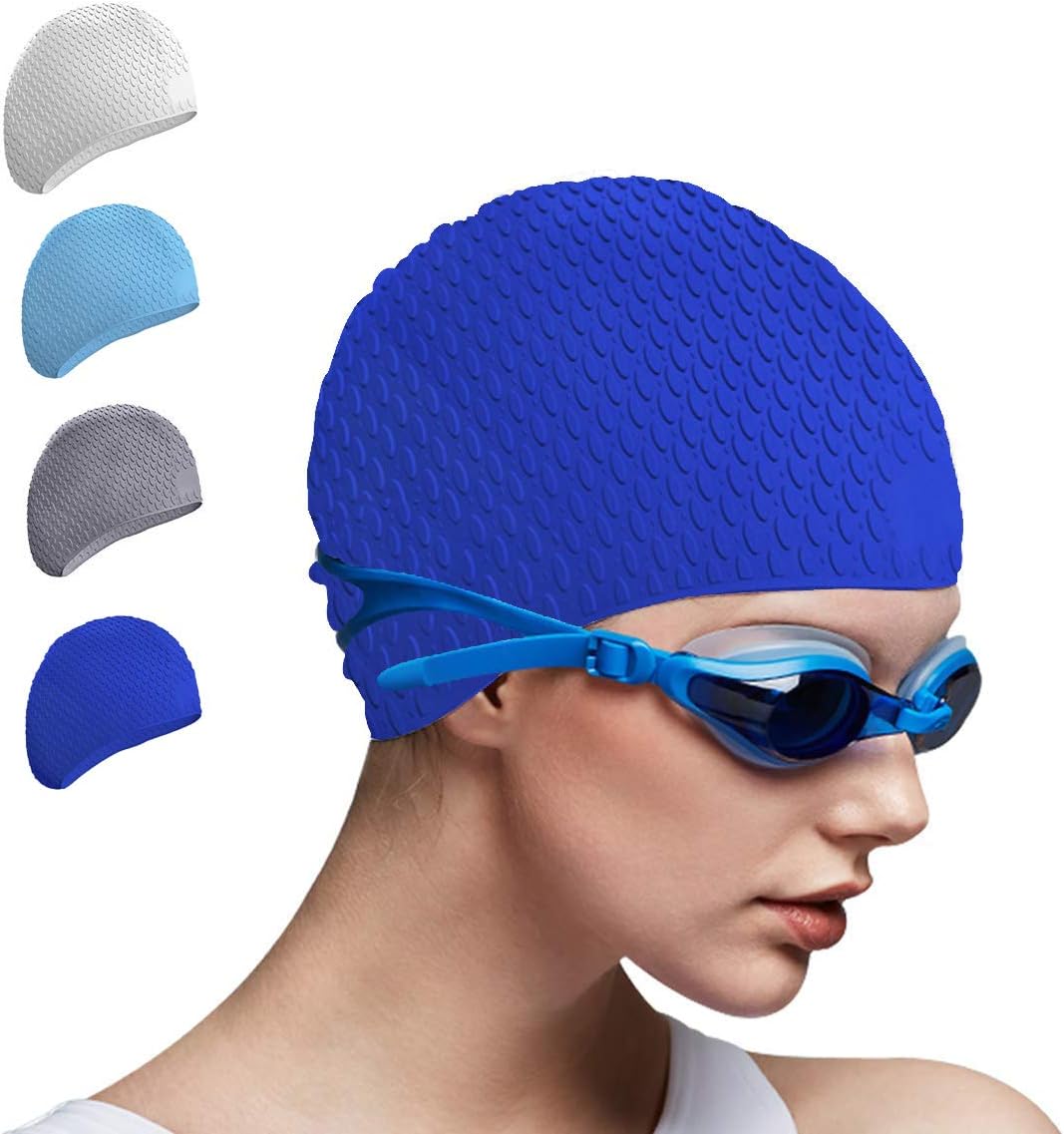 tripsky 硅胶泳帽,舒适洗浴帽,适合卷曲中短发,男女皆宜,浴帽保持发型