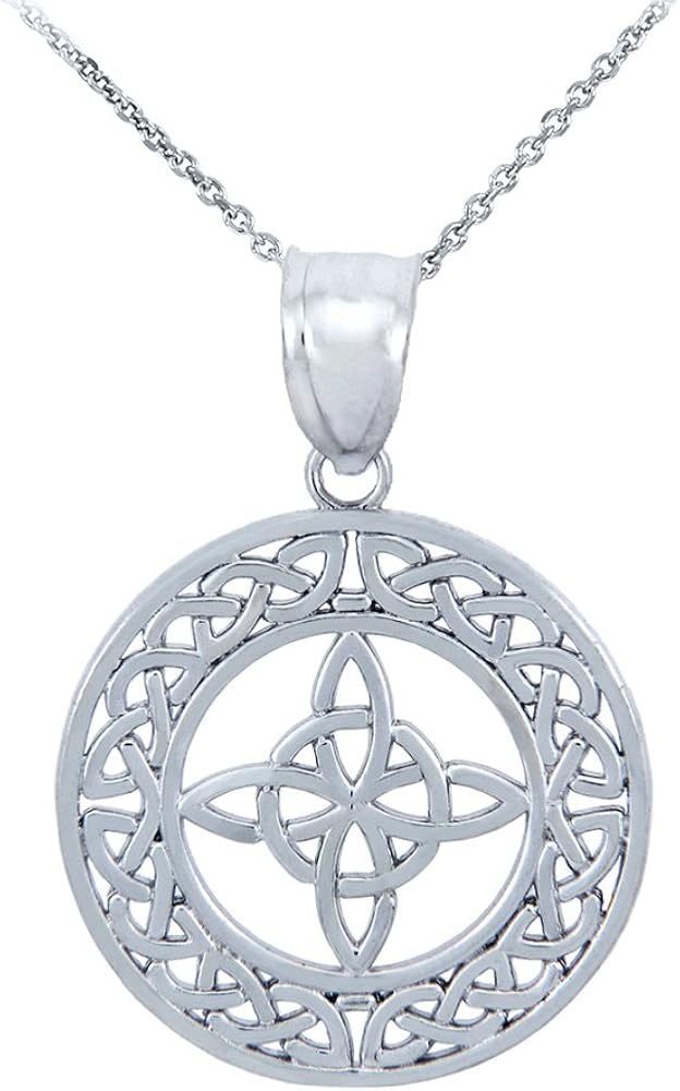 925 纯银圆形凯尔特三一结吊坠项链