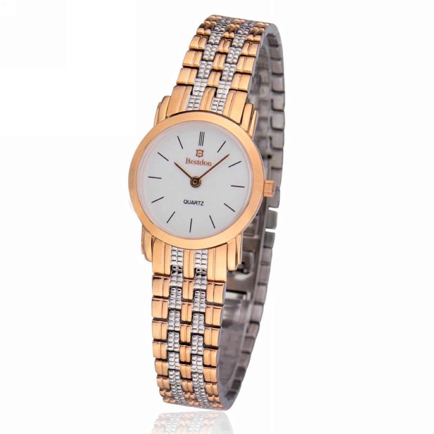bestdon 邦顿 超薄手表精致华贵商务石英女表 精钢带 9924l 玫金款