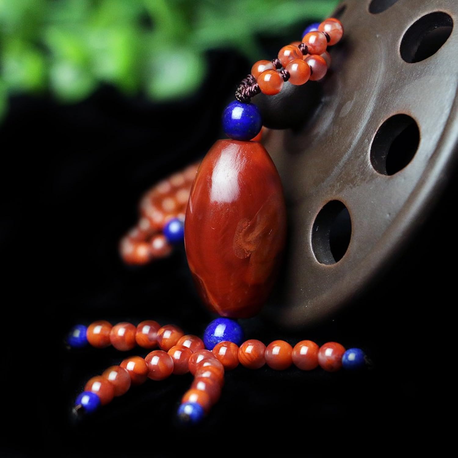 晶缘阁 一物一图天然南红玛瑙勒子吊坠 桶珠勒子吊坠挂件 毛衣链16