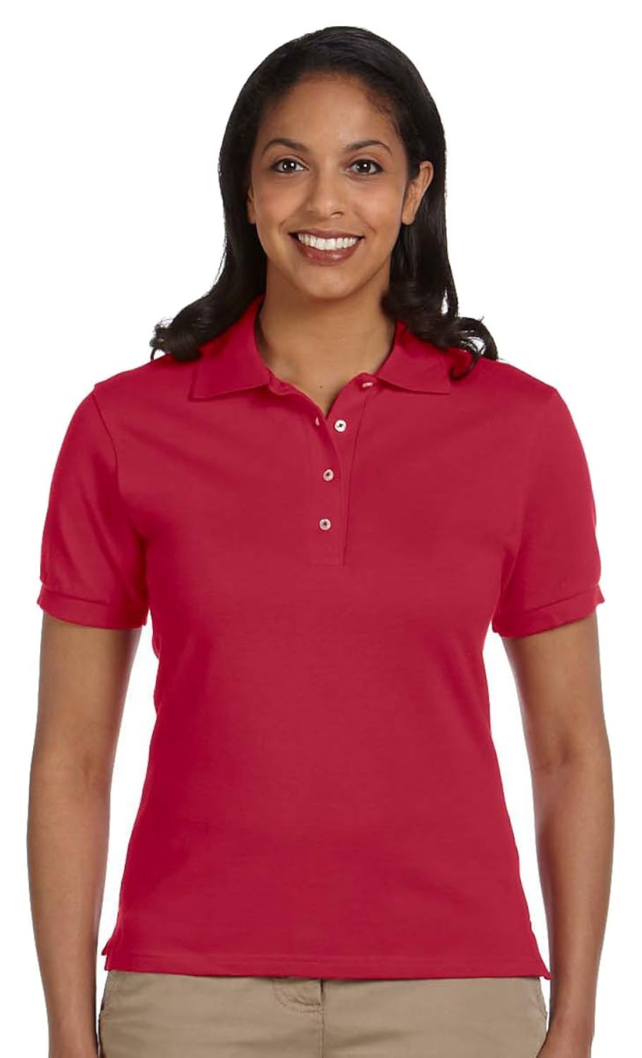 ringspun cotton pique polo(440w)-true red-s
