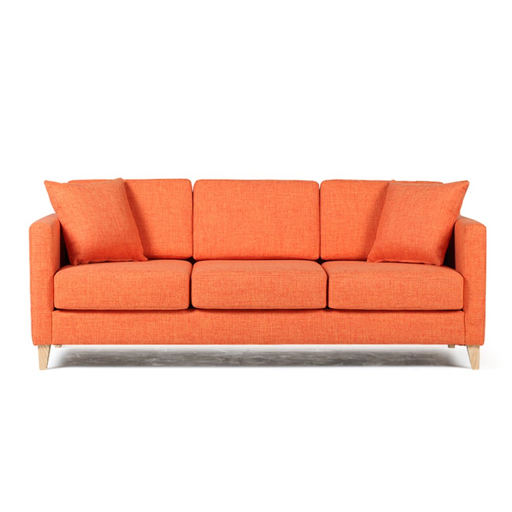 布艺沙发 三人双人单人懒人 麻布小户型 日式组合沙发 bk021 (橙色