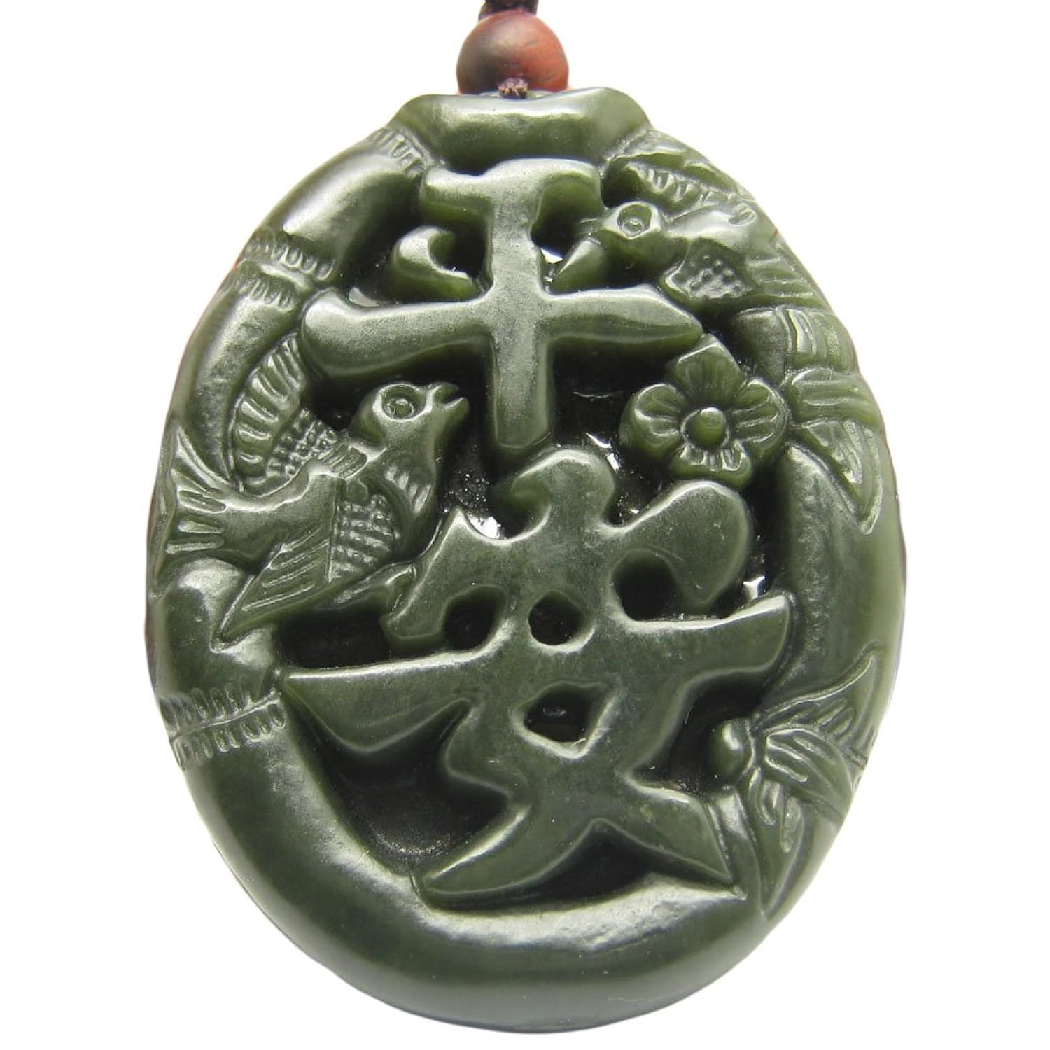 甄玉悦 (限量款)天然正品和田玉青玉平安牌符 精雕男女款玉坠吊坠挂件