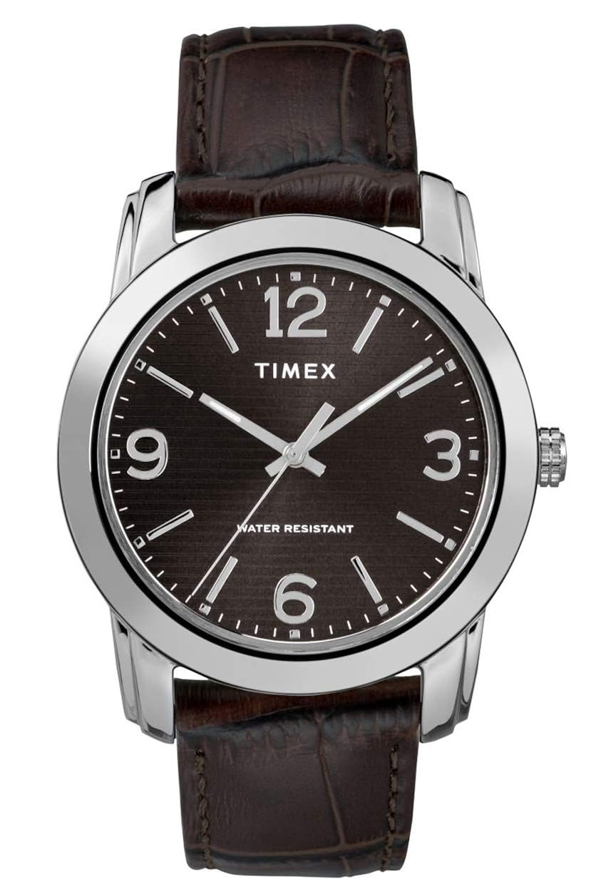 timex 天美时 男式模拟经典石英手表皮革表带 tw2r86700