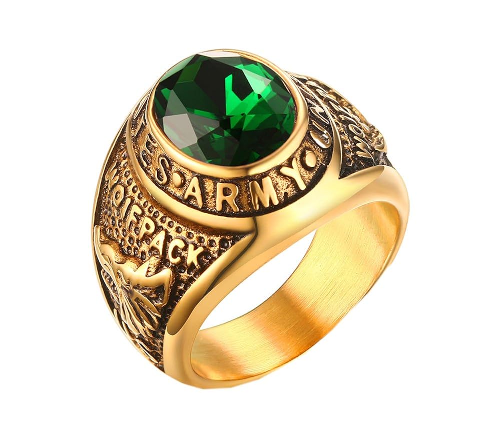 pmtier 男士不锈钢金美国*级戒指