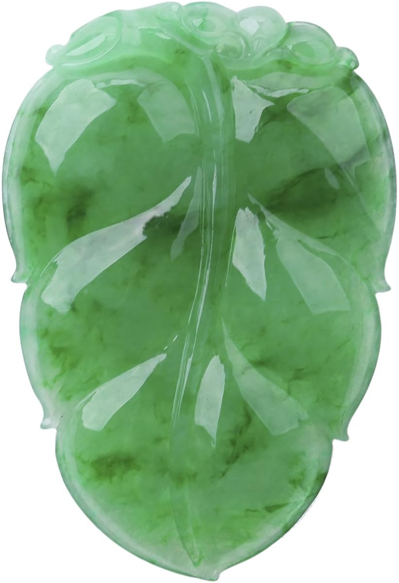 shengkai 圣凯 缅甸天然a货翡翠 绿色 玉叶 挂件 (送韩式编绳,送权威