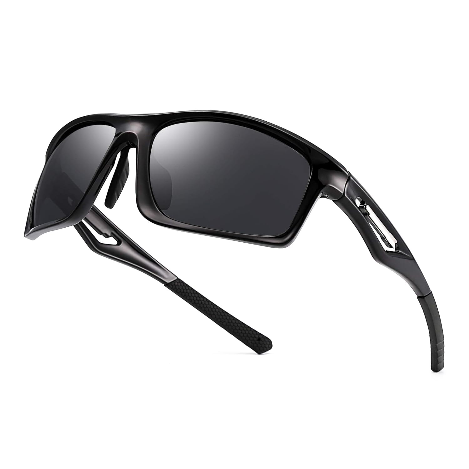 运动眼镜适合棒球钓鱼跑步高尔夫骑行驾驶 black/polarized grey 均码
