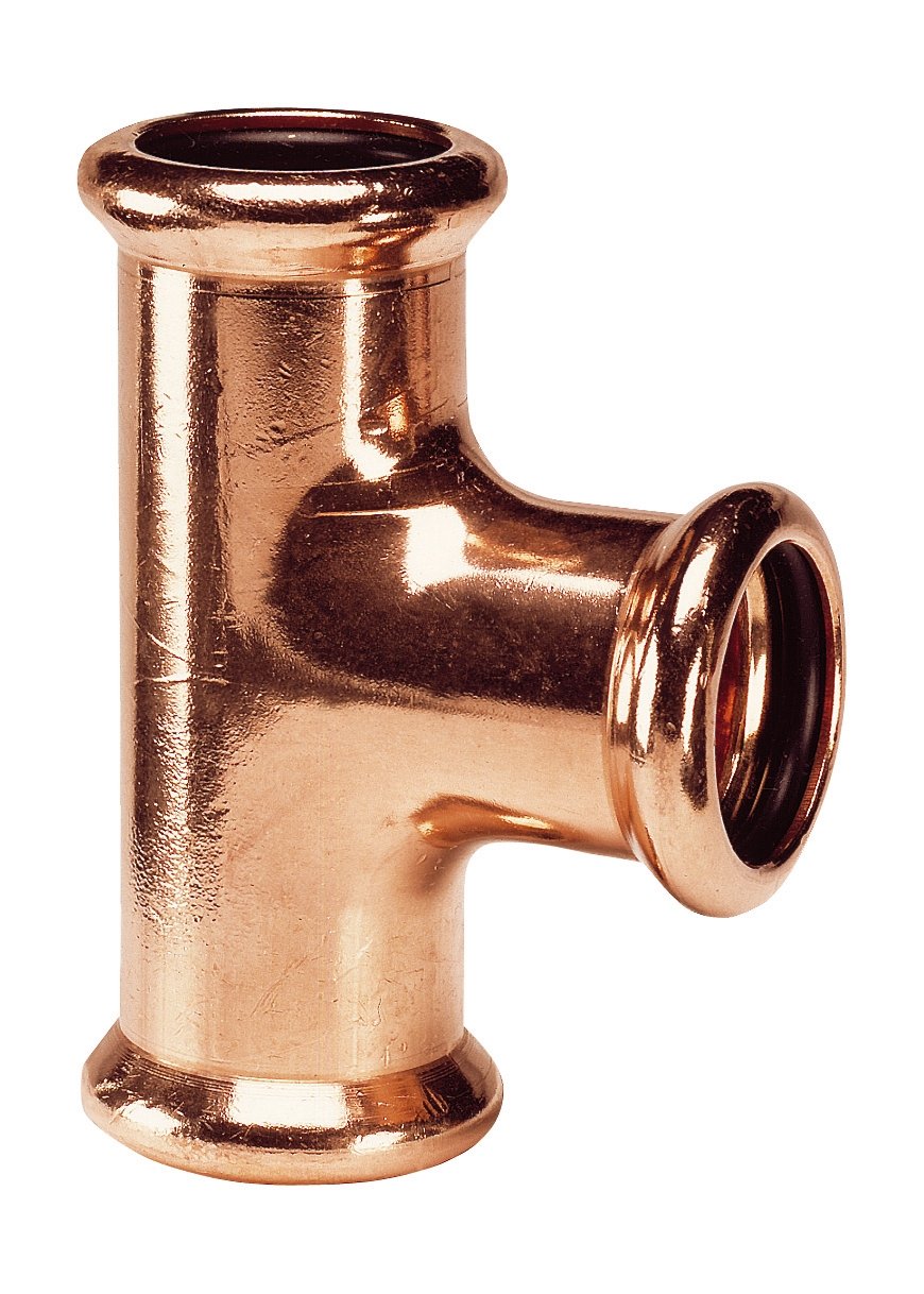 sanitop-wingenroth 铜 press 管接头铜 t 字型7130,红色 / 金色