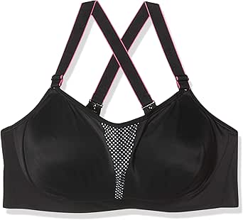 maidenform 女士运动终极钢圈文胸 黑色/粉红色 36d