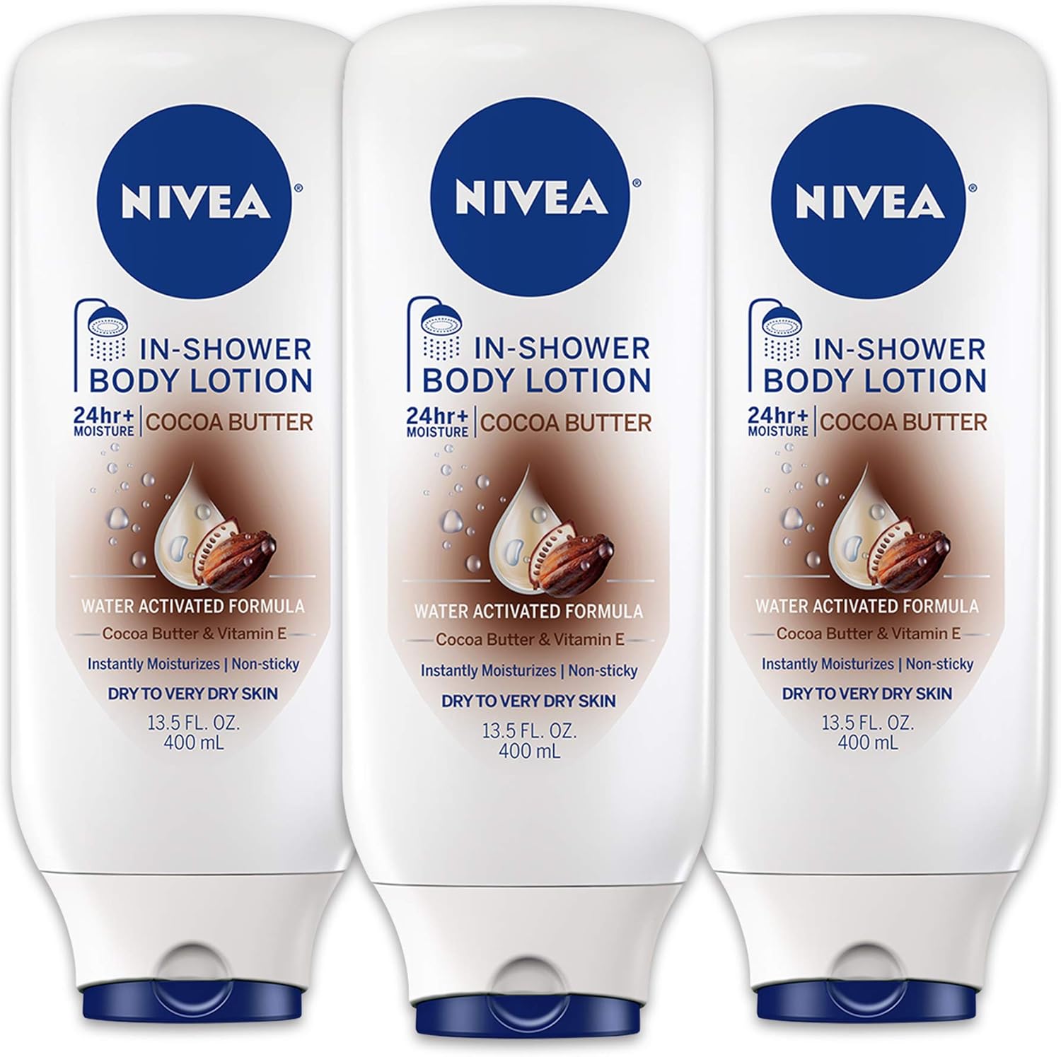 nivea 妮维雅 淋浴可可油身体乳 13.5 盎司(约 400 毫升) 3 pack