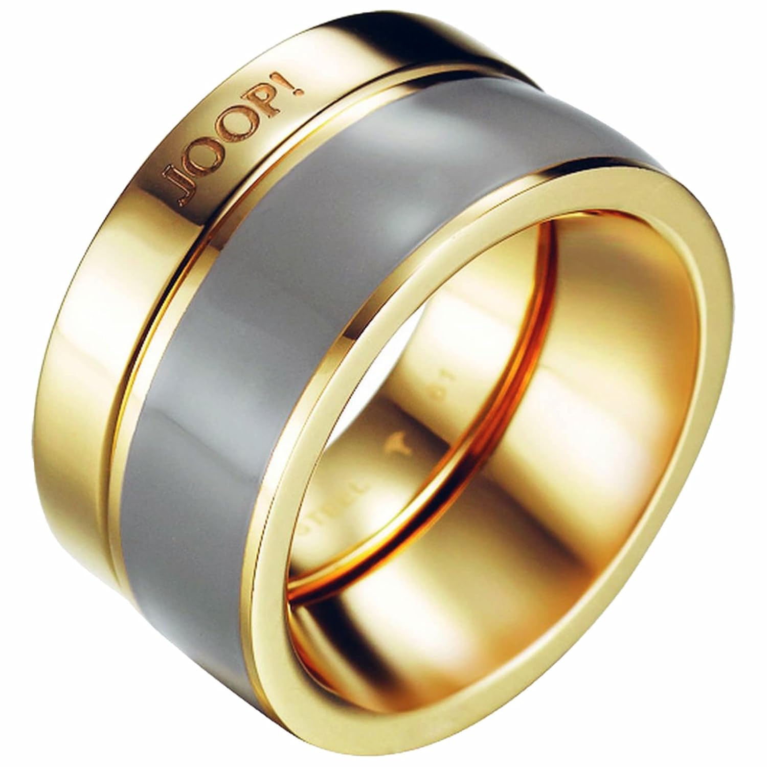 女式戒指不锈钢镀铑塑料 米白