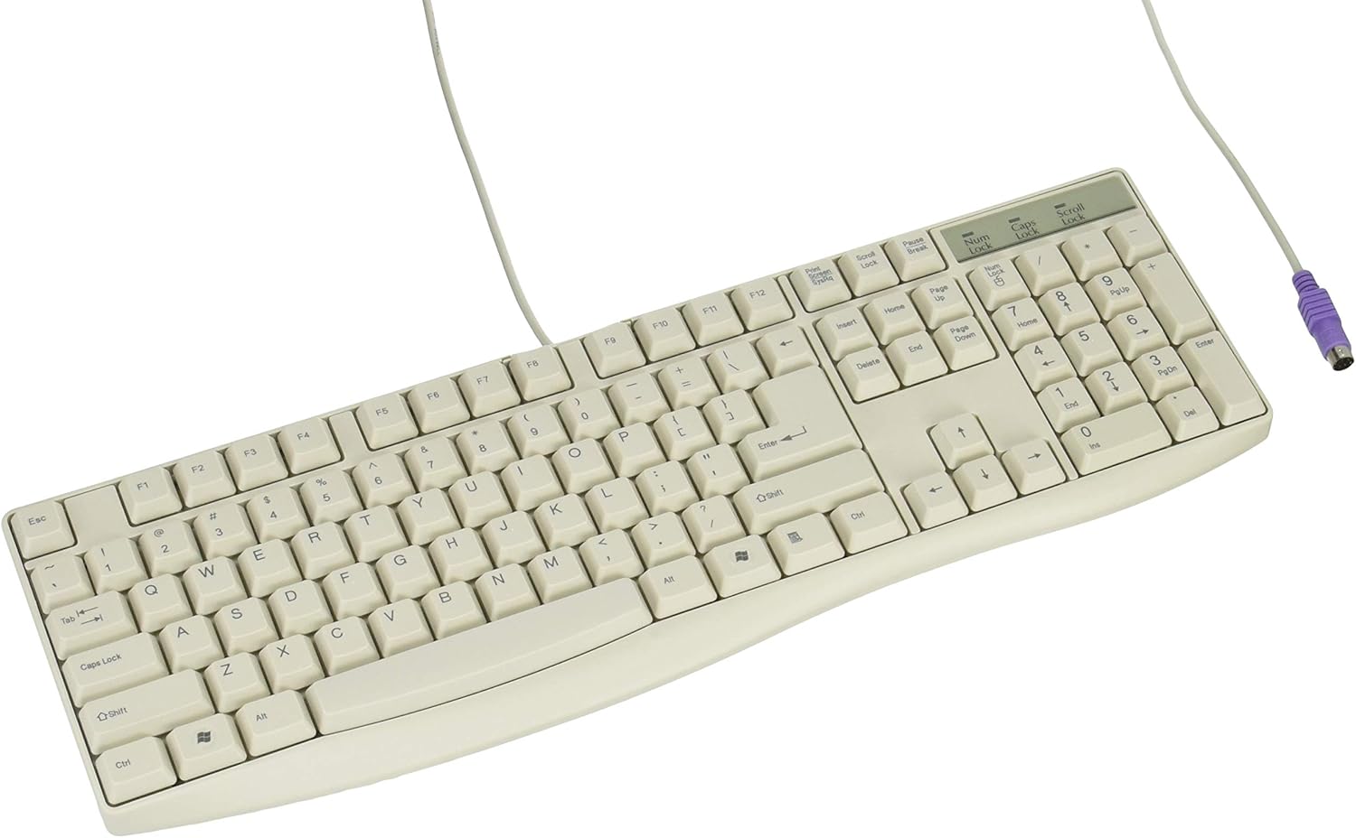 solidyear 英语打印104键盘和桌面 ps/2连接 白色 ack-230p-ew