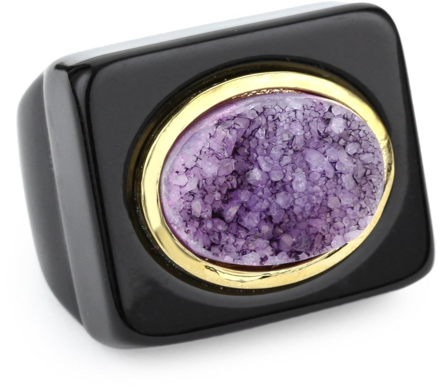 kara 来自 kara ross " drusy " 椭圆形树脂紫色戒指,尺码7