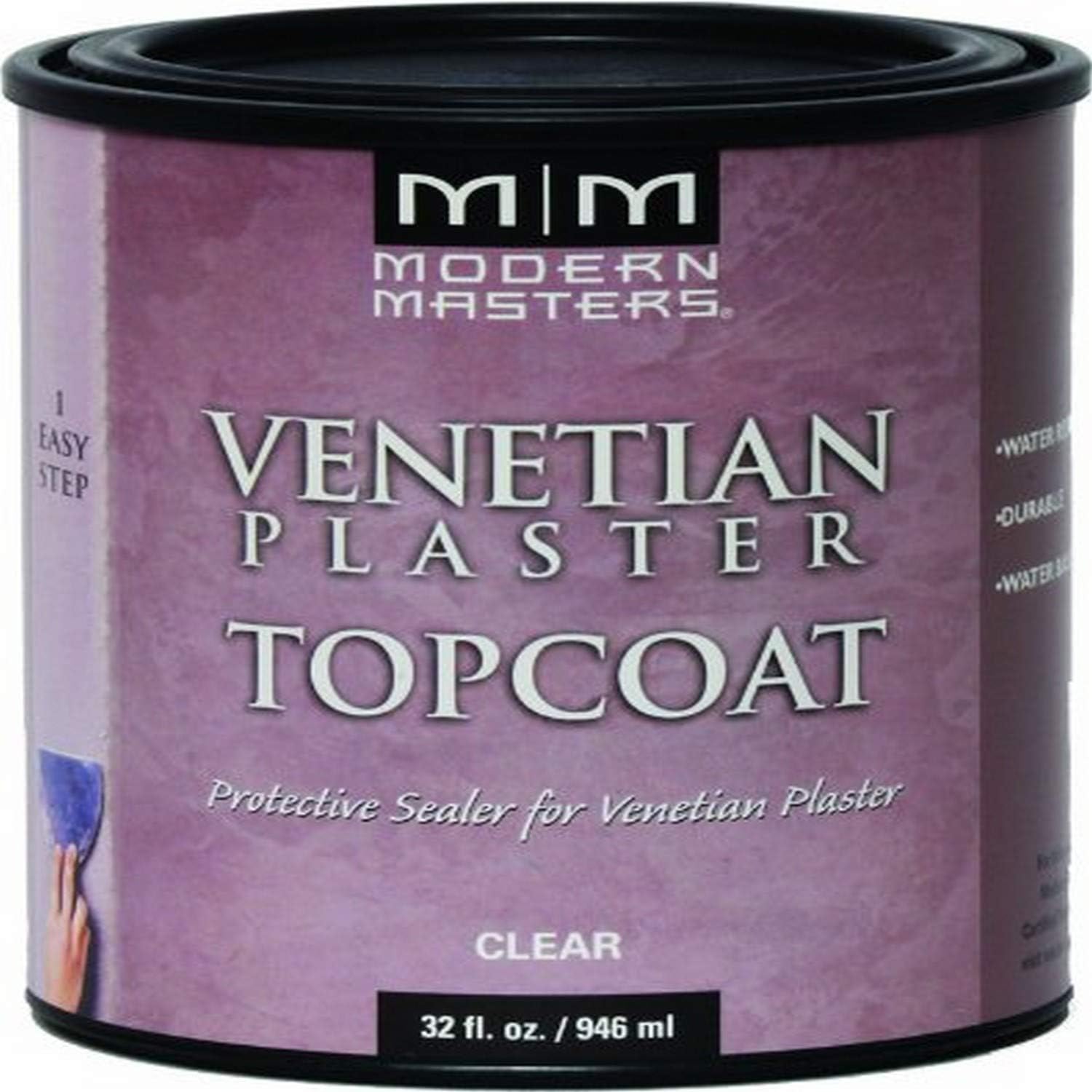 modern masters vp300-32 venetian plaster satin topcoat, 32-ounce