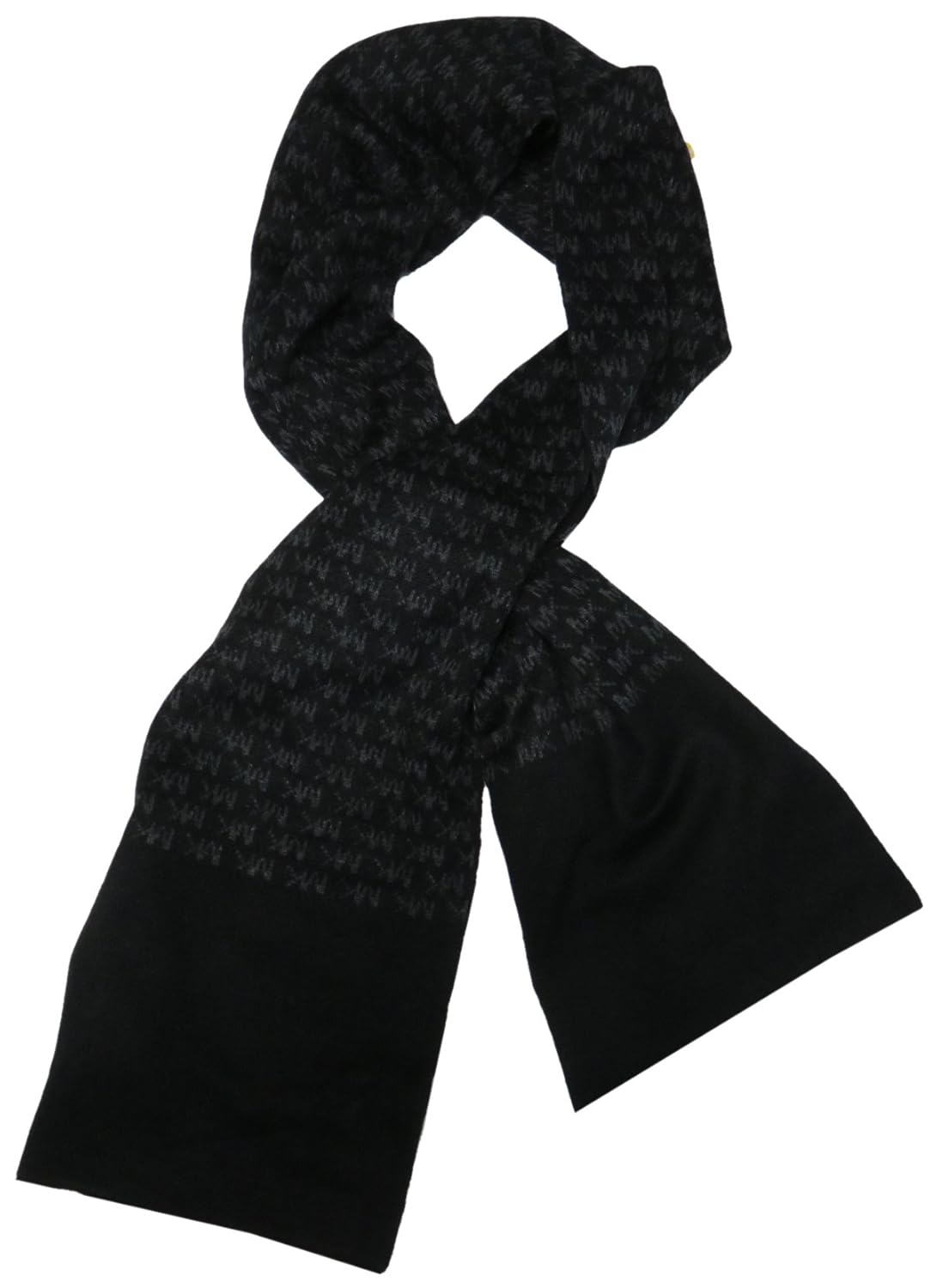 michael kors 男式 repeat logo 提花围巾黑色