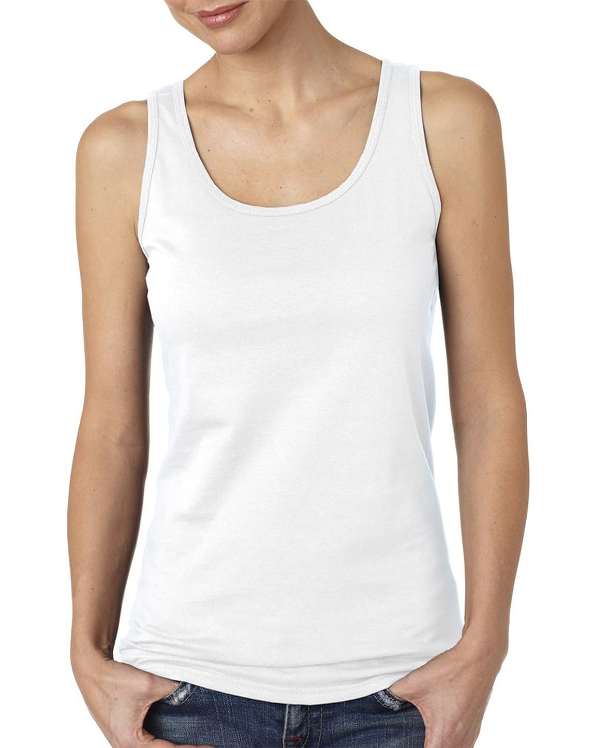 女式背心女式上衣女式纯色基本款棉质高 raze back 100% 精梳棉