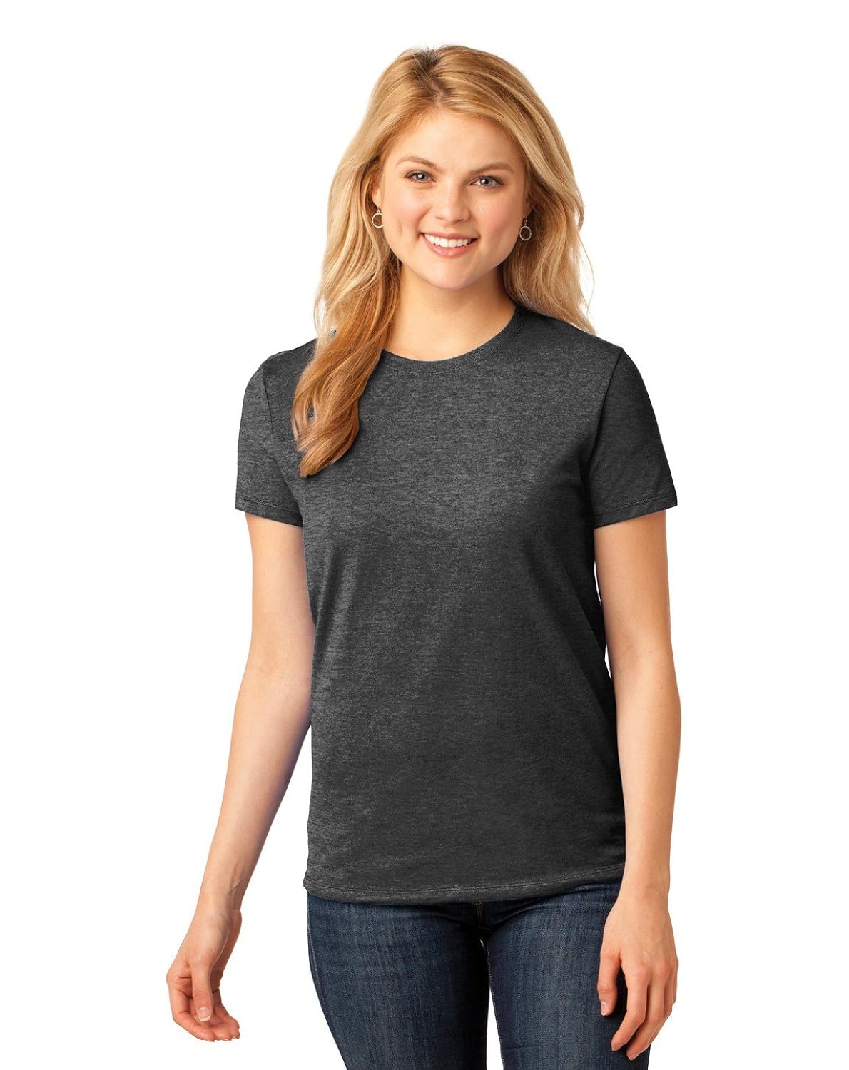 & company womens 54 oz 100% cotton t shirt m dark heather grey